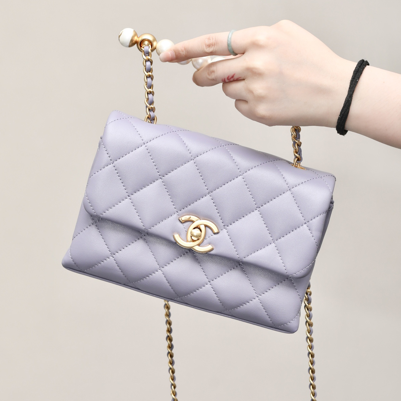 NIGO Chanel Women's Solid Color Gold Buckle Rhombus Strain Chain Leather Flap Bag Shoulder Crossbody Bags #nigo72598