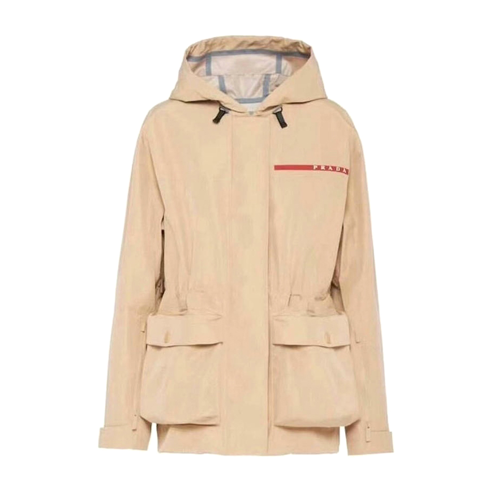 NIGO Prada Extreme-Tex Women's Autumn/Winter Monogrammed Striped Standing Collar Printed Zipper Long Sleeve Ski Jacket #nigo72622