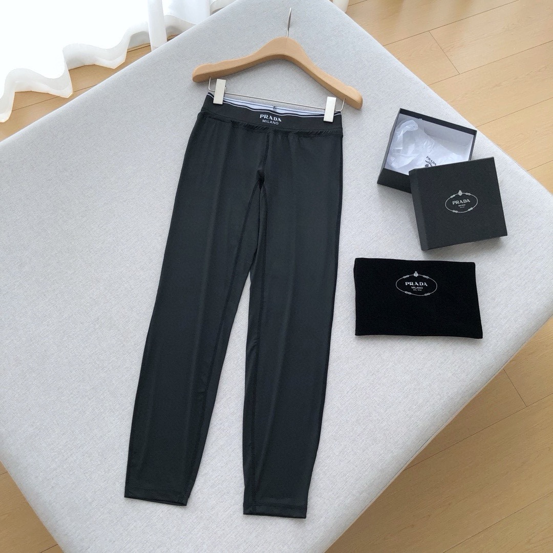NIGO Prada Women's Spring and Autumn Black Slim Leggings Bottom Pants #nigo72623