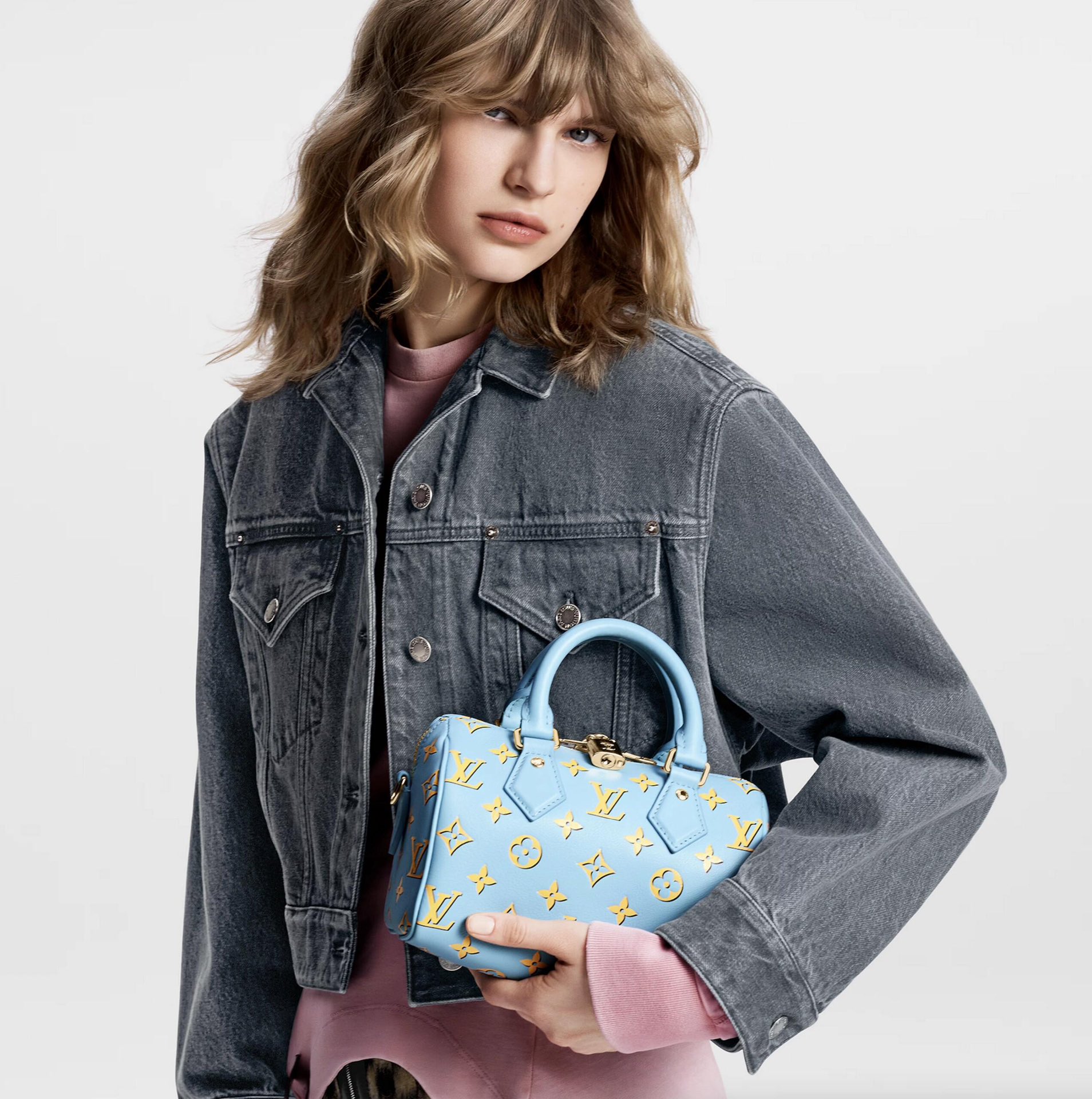 NIGO Louis Vuitton Women's Blue Detachable Adjustable Shoulder Strap Zipper Closure Calfskin Shoulder Crossbody Handbag Bag Bags #nigo72633