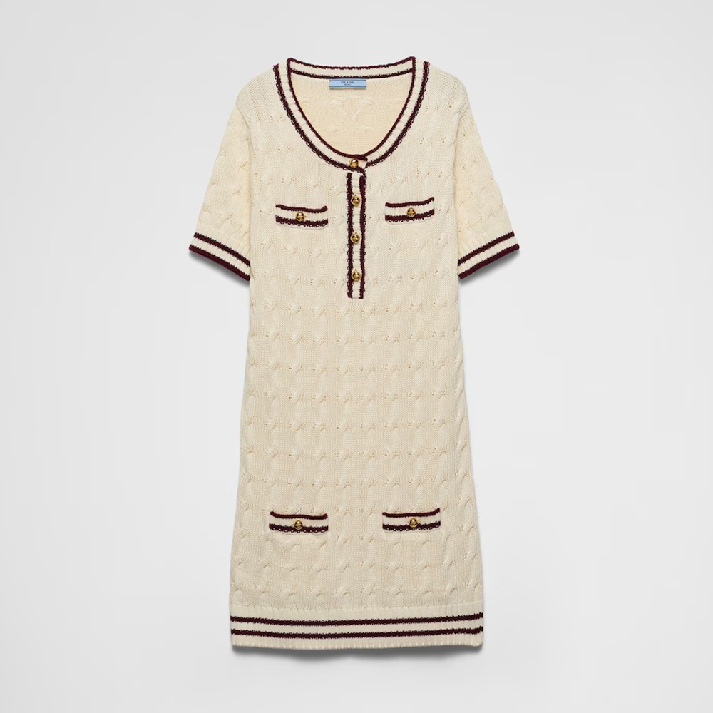 NIGO Prada Women's Summer Solid Color Striped Round Neck Cotton Short Sleeve Fitted Mini Dresses Ngvp #nigo8951