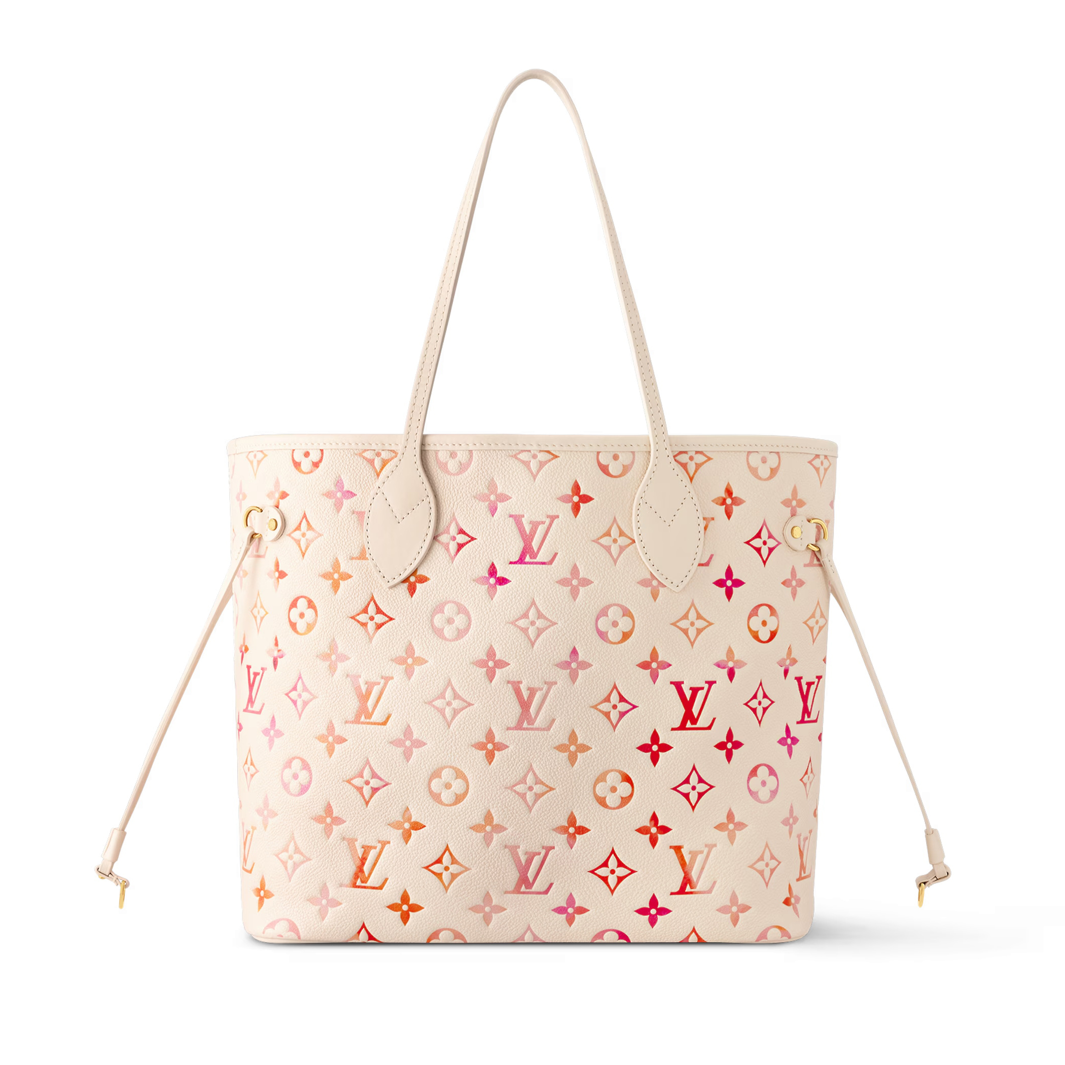 NIGO Louis Vuitton NEVERFULL Women's Pink Letter Logo Grained Cowhide Leather Shopping Bag Shoulder Tote Bag Bags #nigo72634