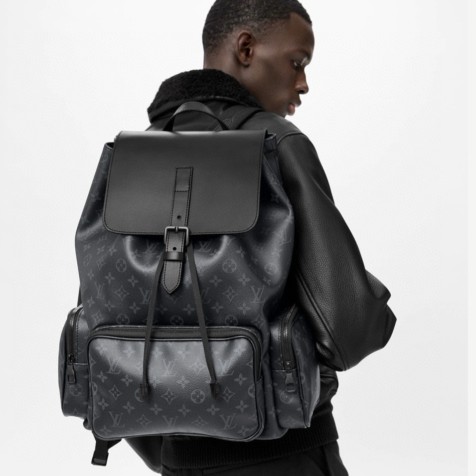 NIGO Louis Vuitton Men's Black Classic Old Flower Commuter Portable Coated Canvas Quilted Cowhide Shoulder Bag Bags #nigo72643