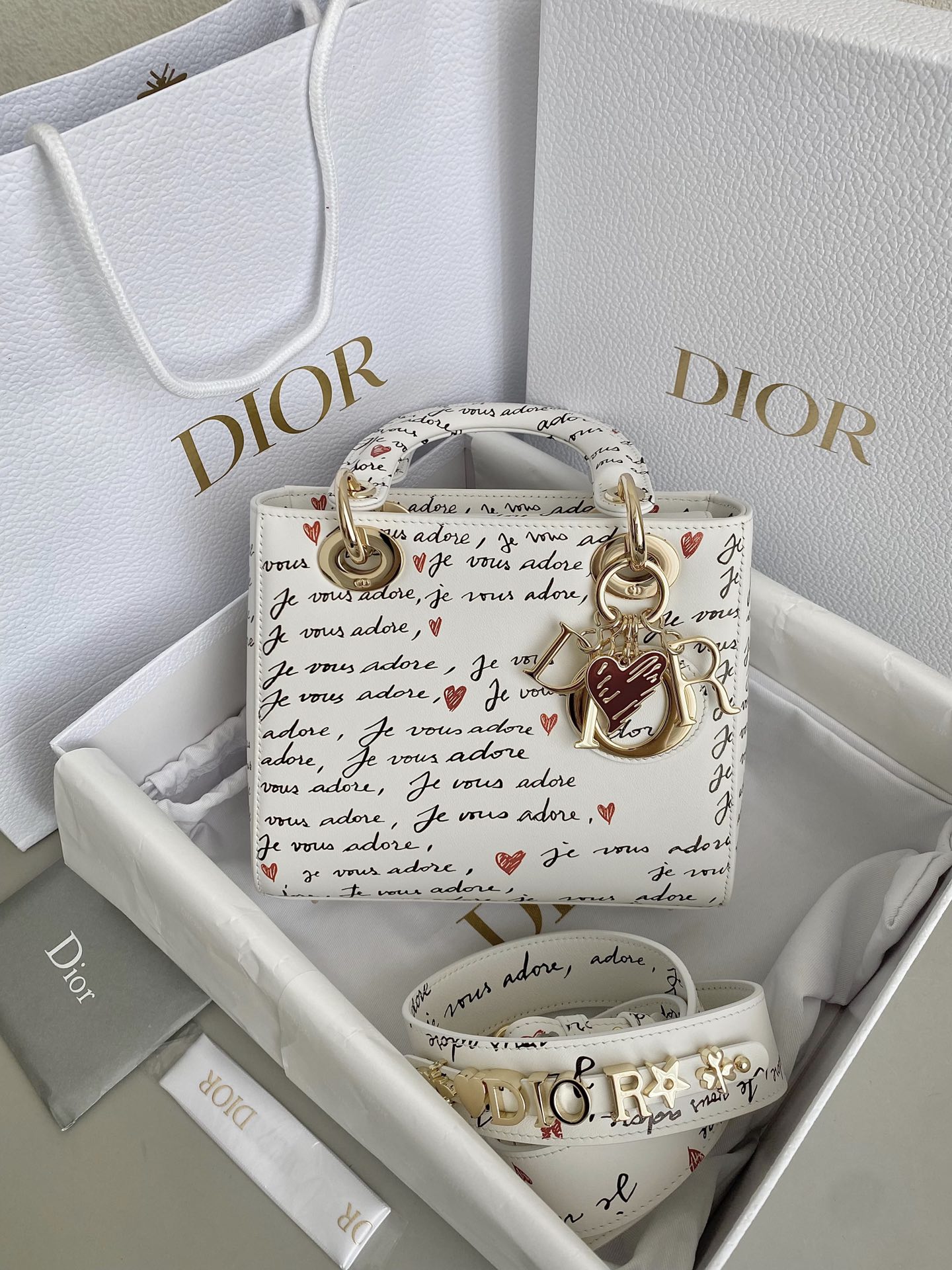 NIGO Dior Dioramour Lady Dior My ABCDior Women's Adjustable Shoulder Strap Monogrammed Printed Cowhide Shoulder Crossbody Bag Bags #nigo72642