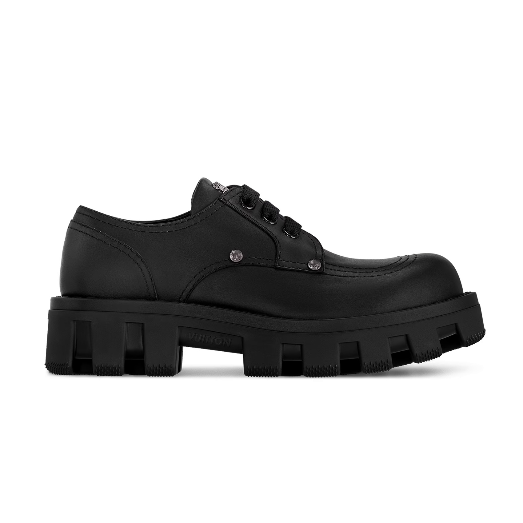 NIGO Louis Vuitton Men's Spring and Fall Black Embellished Decoration Round Toe Leather Thick Bottom Lace Up Loafers Shoes #nigo72651