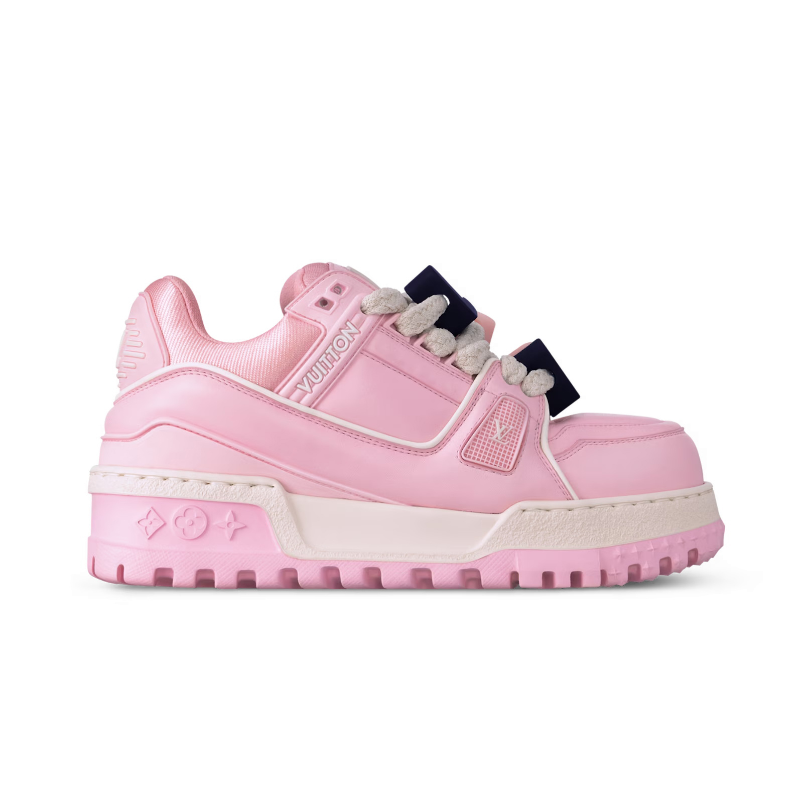 NIGO Louis Vuitton Trainer Maxi Women's Clashing Colours Round Toe Leather Lace Up Low Top Board Shoes #nigo72655