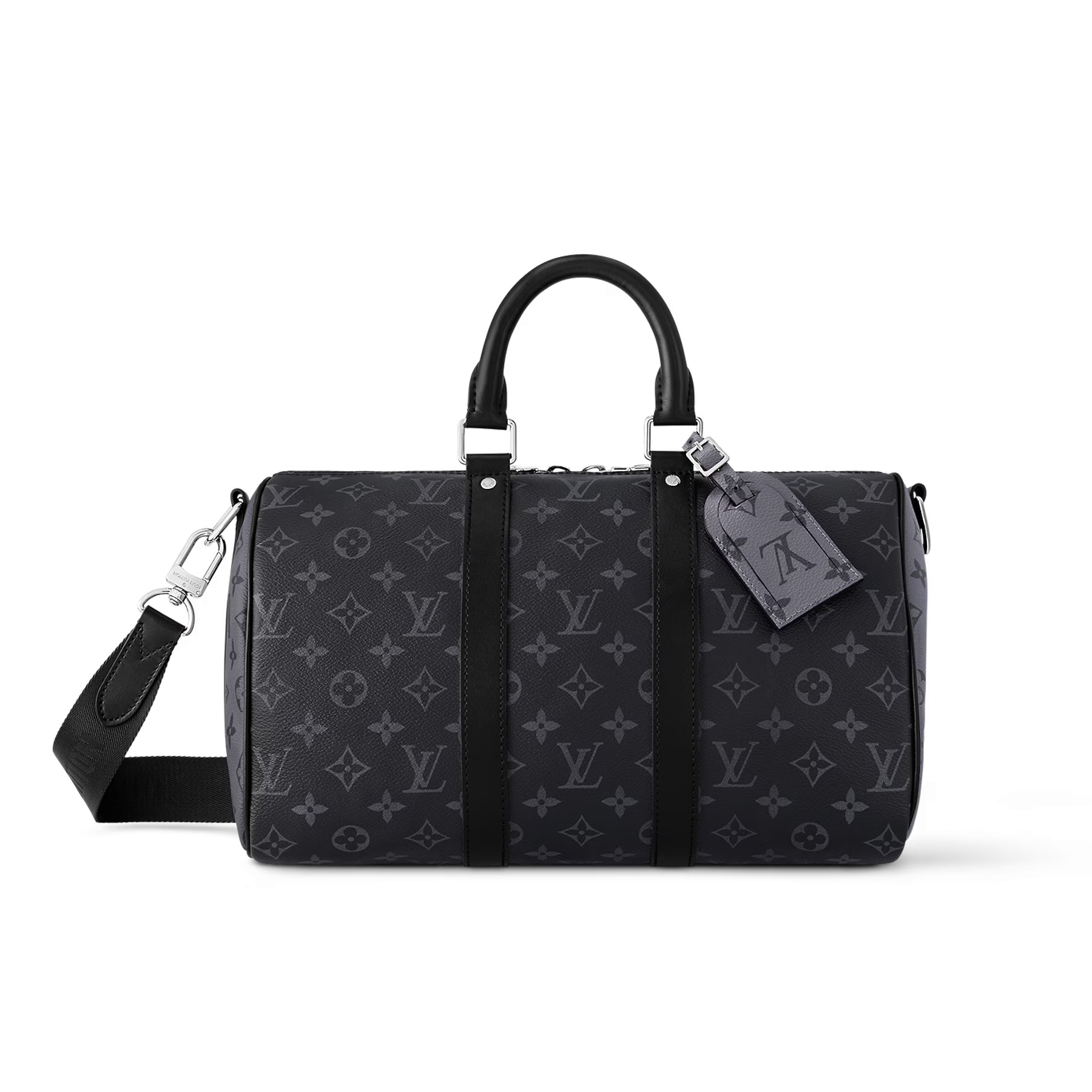 NIGO Louis Vuitton Keepall Bandoulière 35 Men's Black Removable Adjustable Shoulder Strap Zipper Closure Coated Canvas Quilted Cowhide Shoulder Crossbody Handbag Bag Bags #nigo72648
