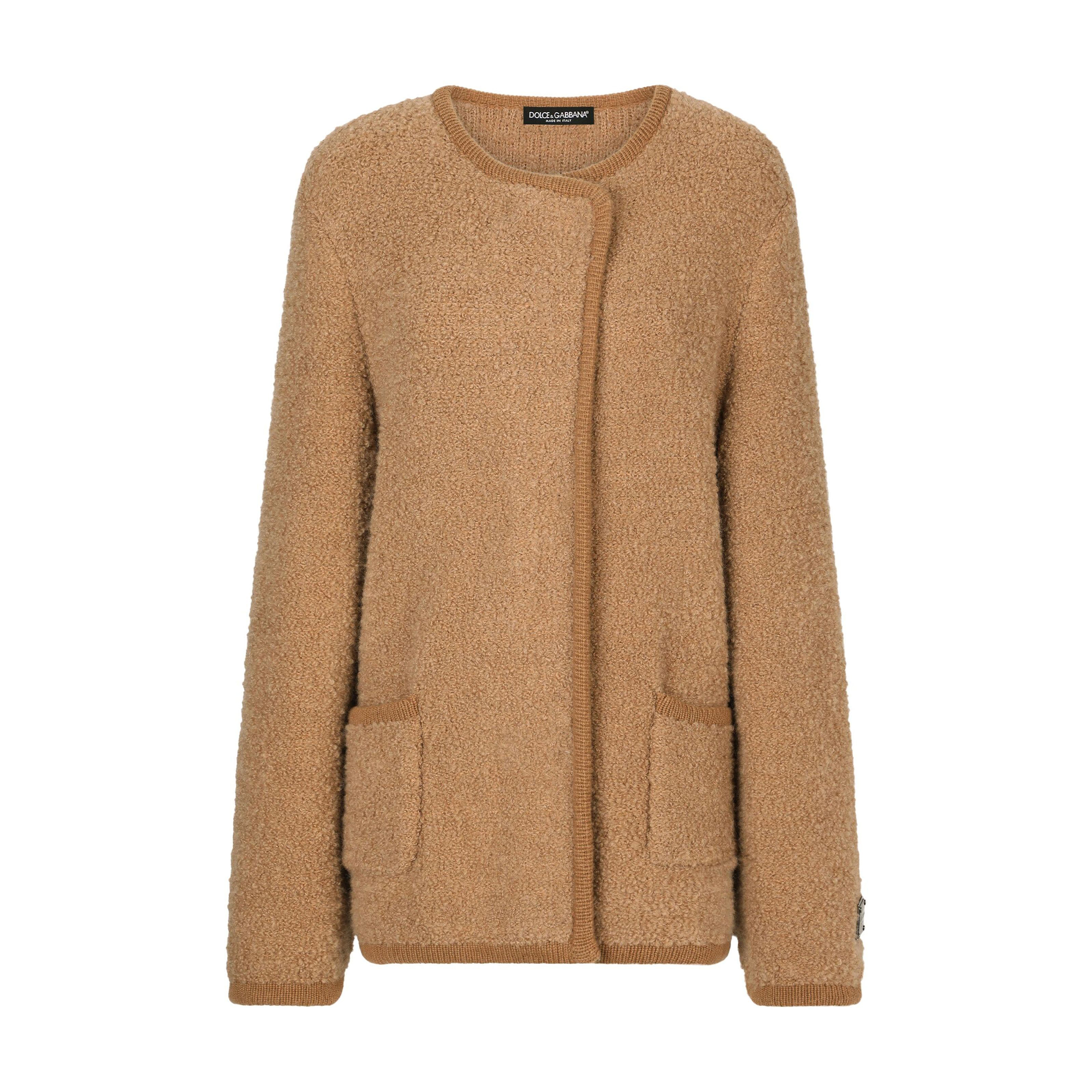 NIGO Dolce&Gabbana Women's Spring And Autumn Brown Wool Knit Knitted Cardigan Suit Set Concealed Button Jacket High Waist Hip Half-body Skirt Ngvp #nigo8943