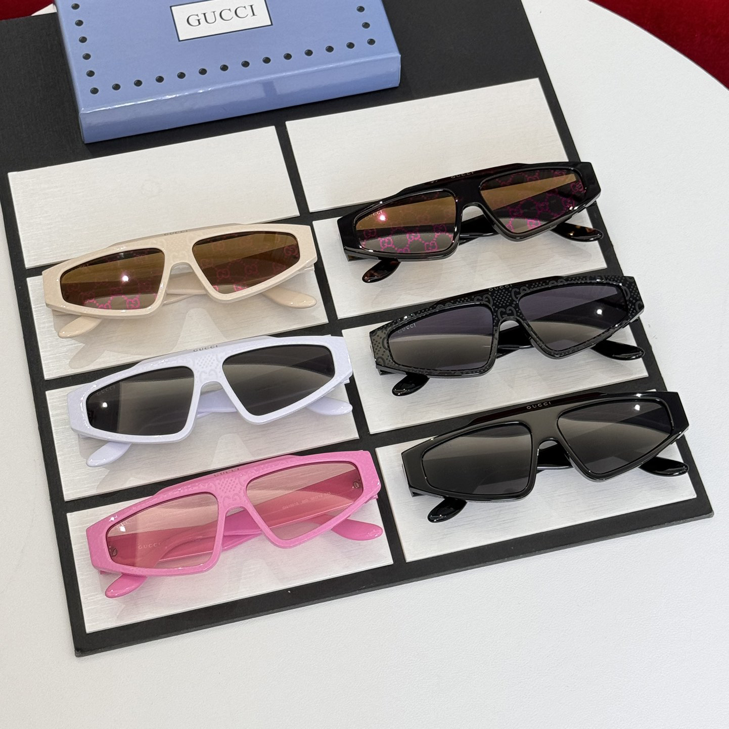 NIGO Gucci Men's Lens Leg Logo Design Acetate Irregular Shape Sunglasses Eyeglasses Glasses #nigo72645