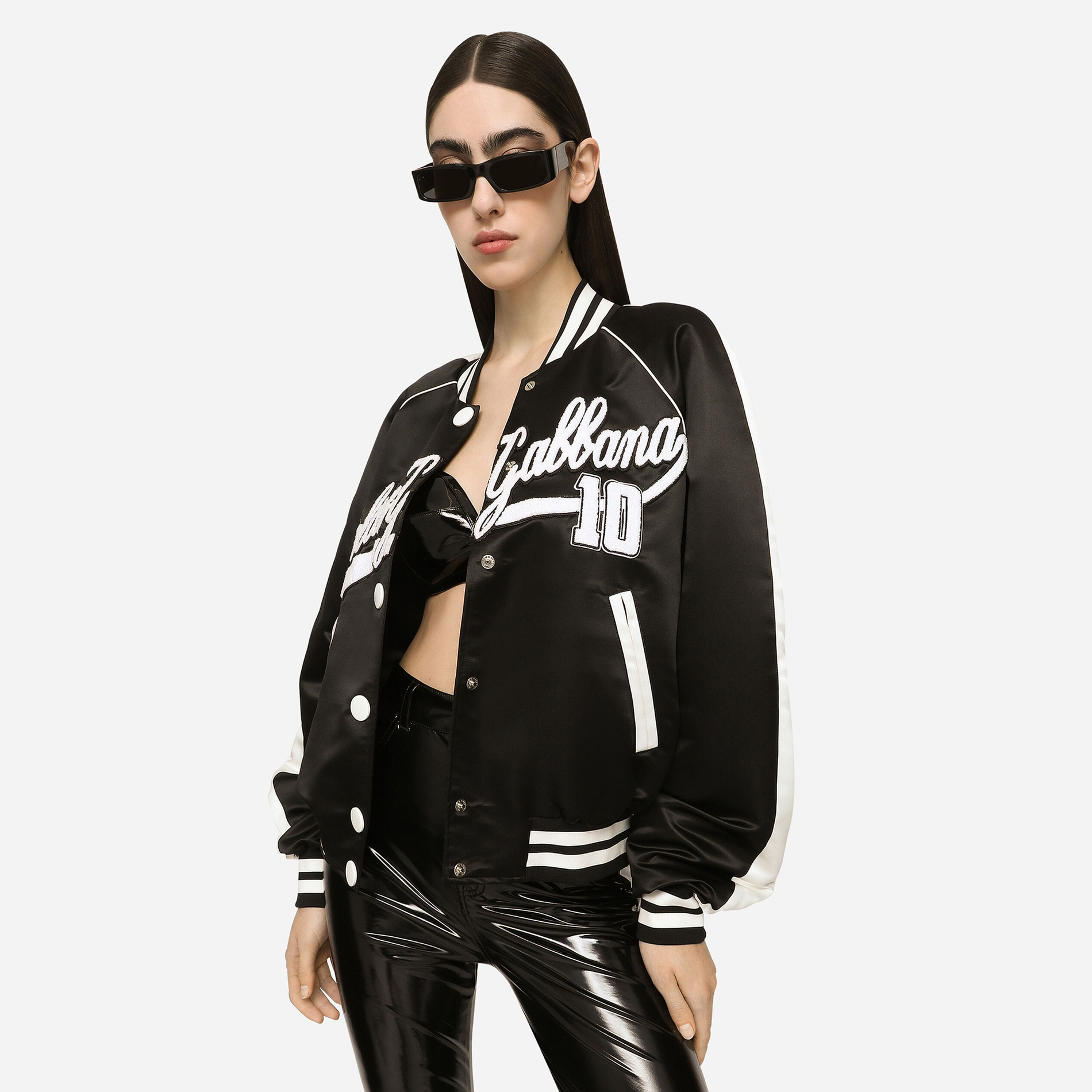 NIGO Dolce&Gabbana Women's Spring and Autumn Black and White Colorblocking College Style Cotton Baseball Clothes Single Breasted Long Sleeve Jacket #nigo72661