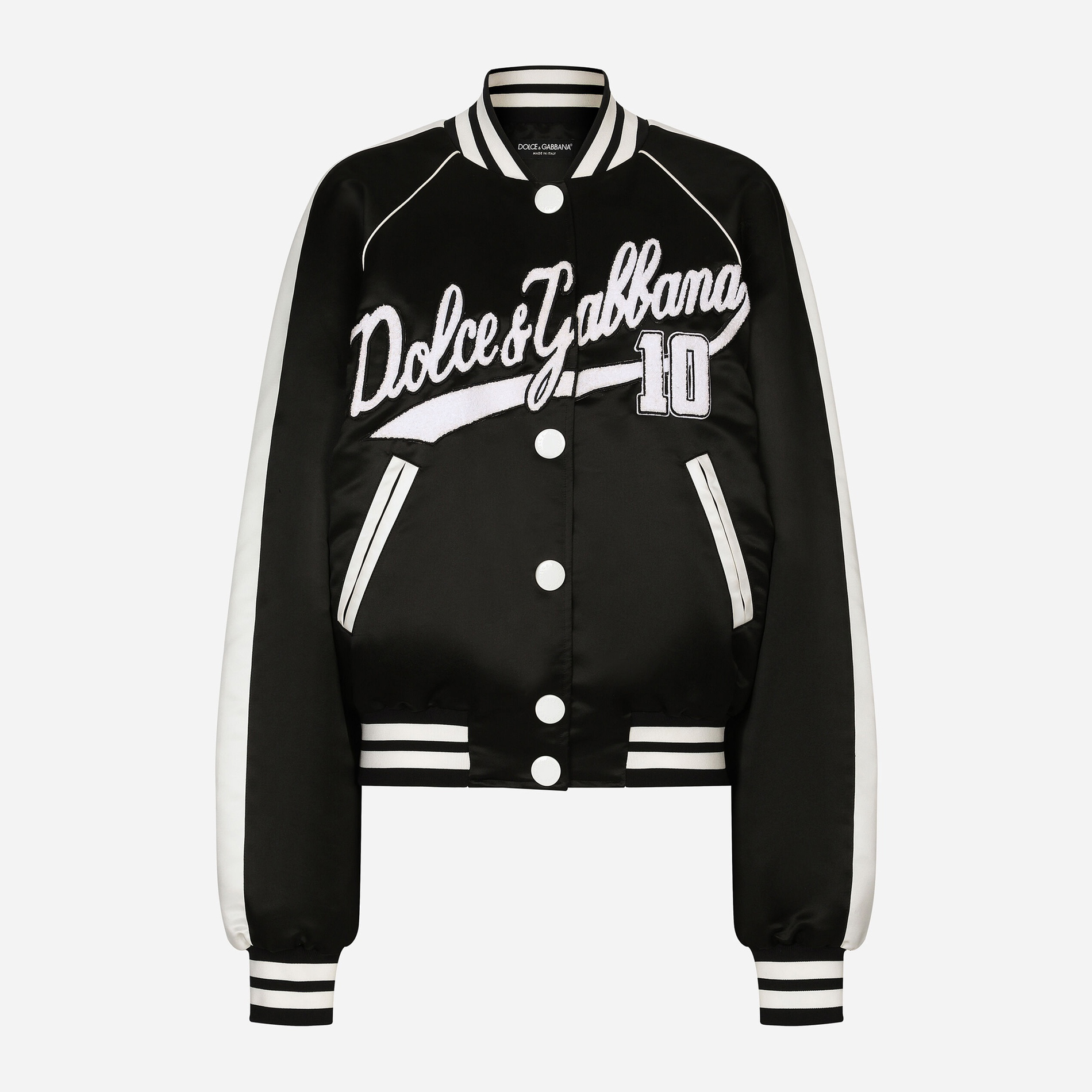 NIGO Dolce&Gabbana Women's Spring and Autumn Black and White Colorblocking College Style Cotton Baseball Clothes Single Breasted Long Sleeve Jacket #nigo72661