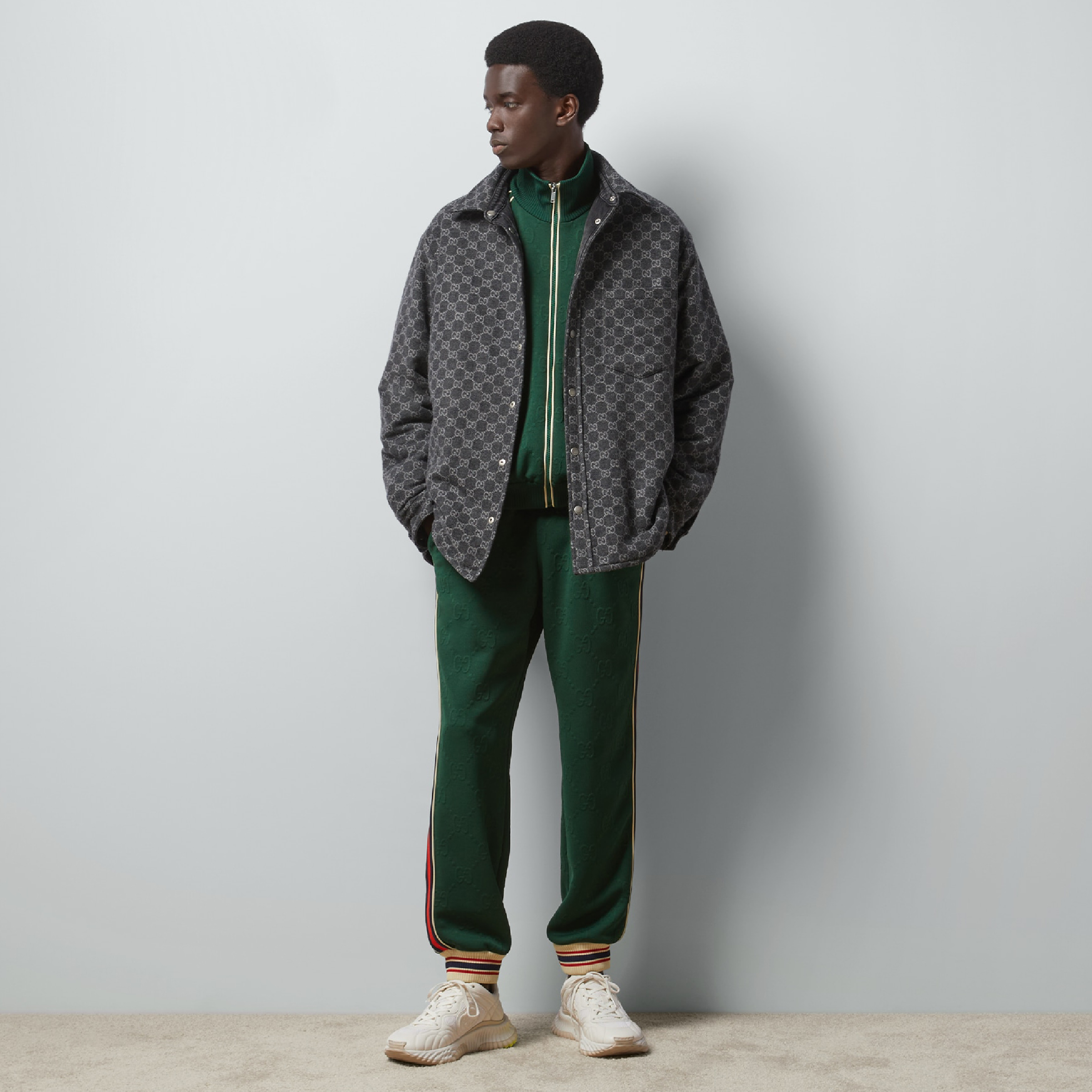 L NIGO Women's Men's Spring and Fall Logo Letter Stripe Zipper Long Sleeve Jacket Drawstring Sweatpants Pants Suit Set