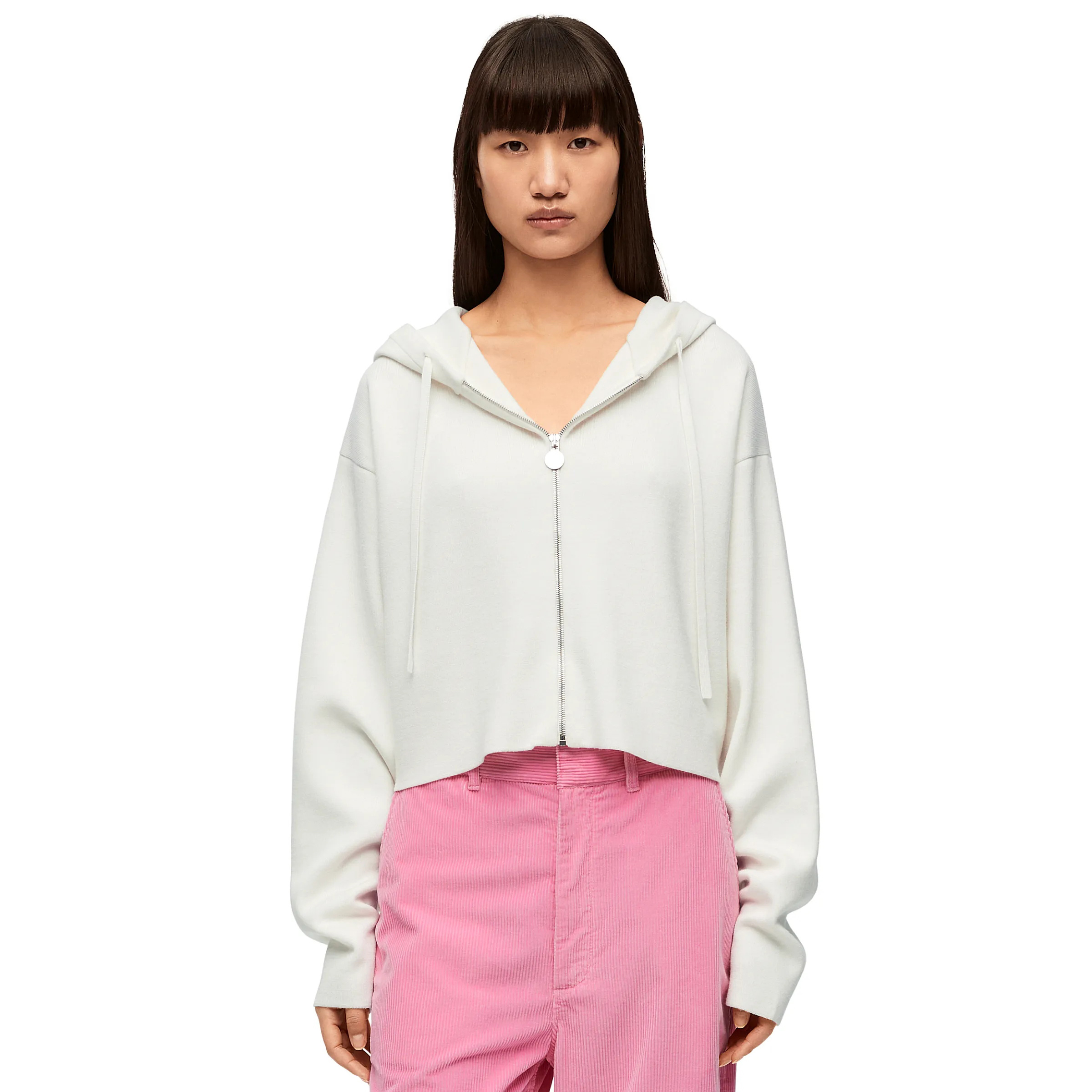 NIGO Loewe Women's Spring and Autumn Solid Color Hooded Drawstring Zipper Sweatshirt Jacket #nigo72679