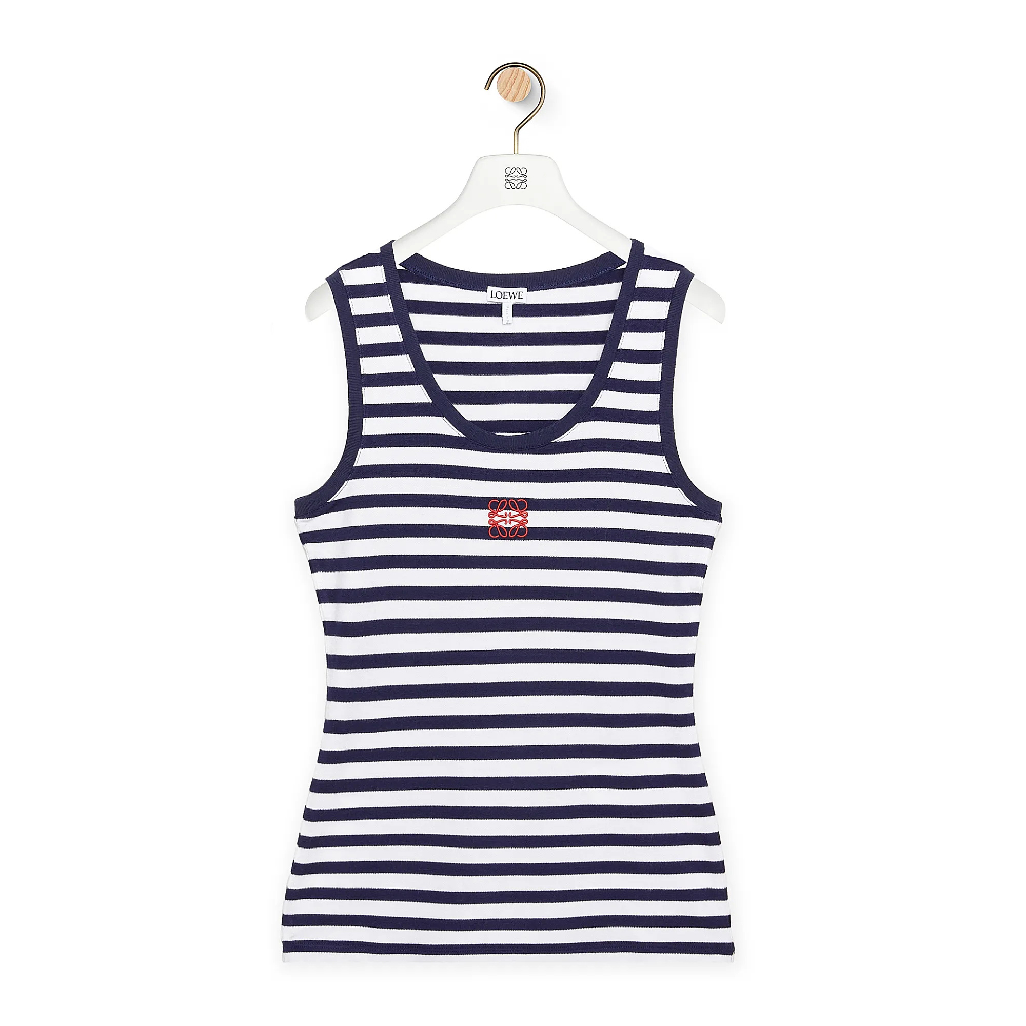 NIGO Loewe Women's Summer Pattern Printed Stripe Round Neck Sleeveless Tank Top Vest #nigo72676
