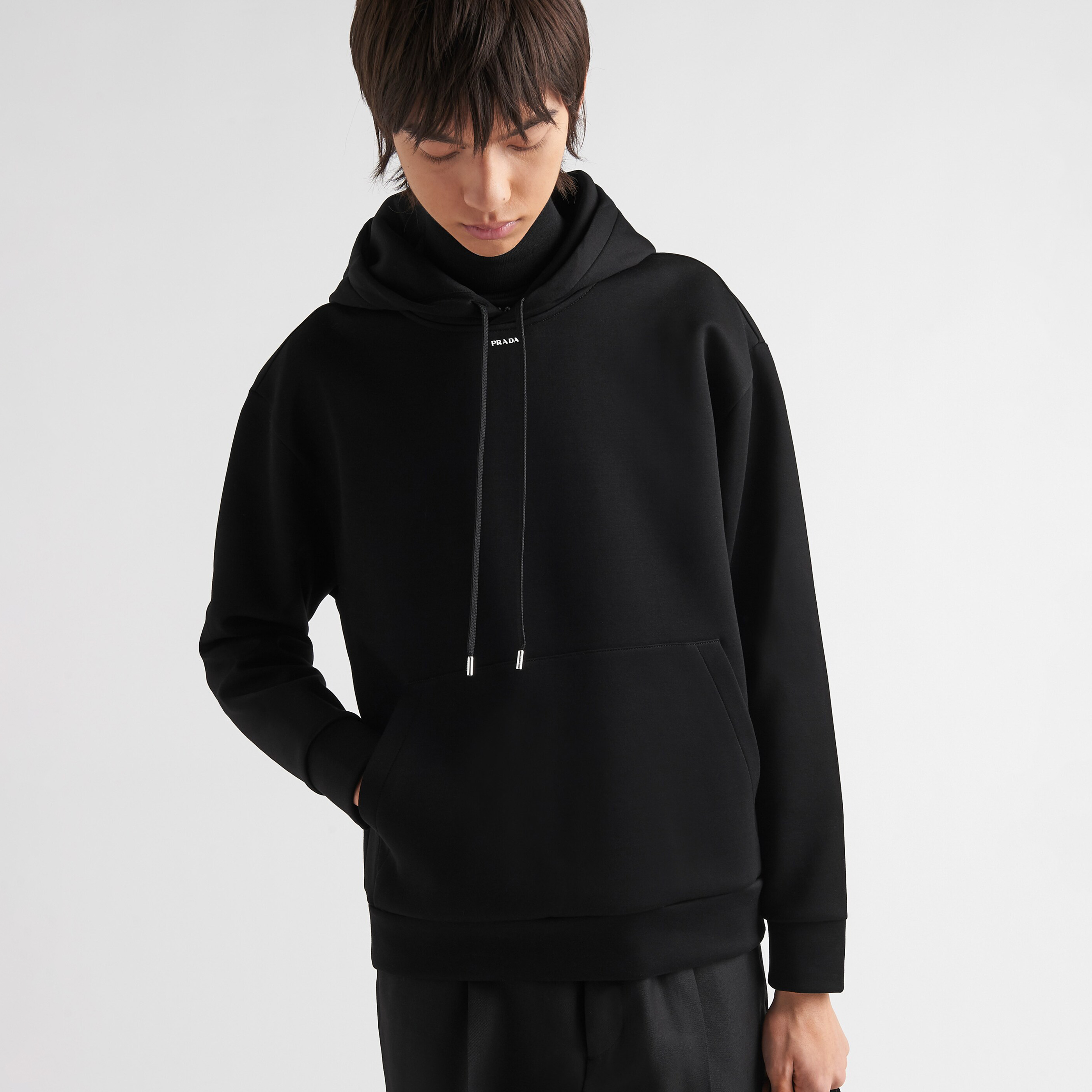 NIGO Prada Men's Spring and Autumn Solid Color Cotton Hooded Sweatshirt Pullover #nigo72686