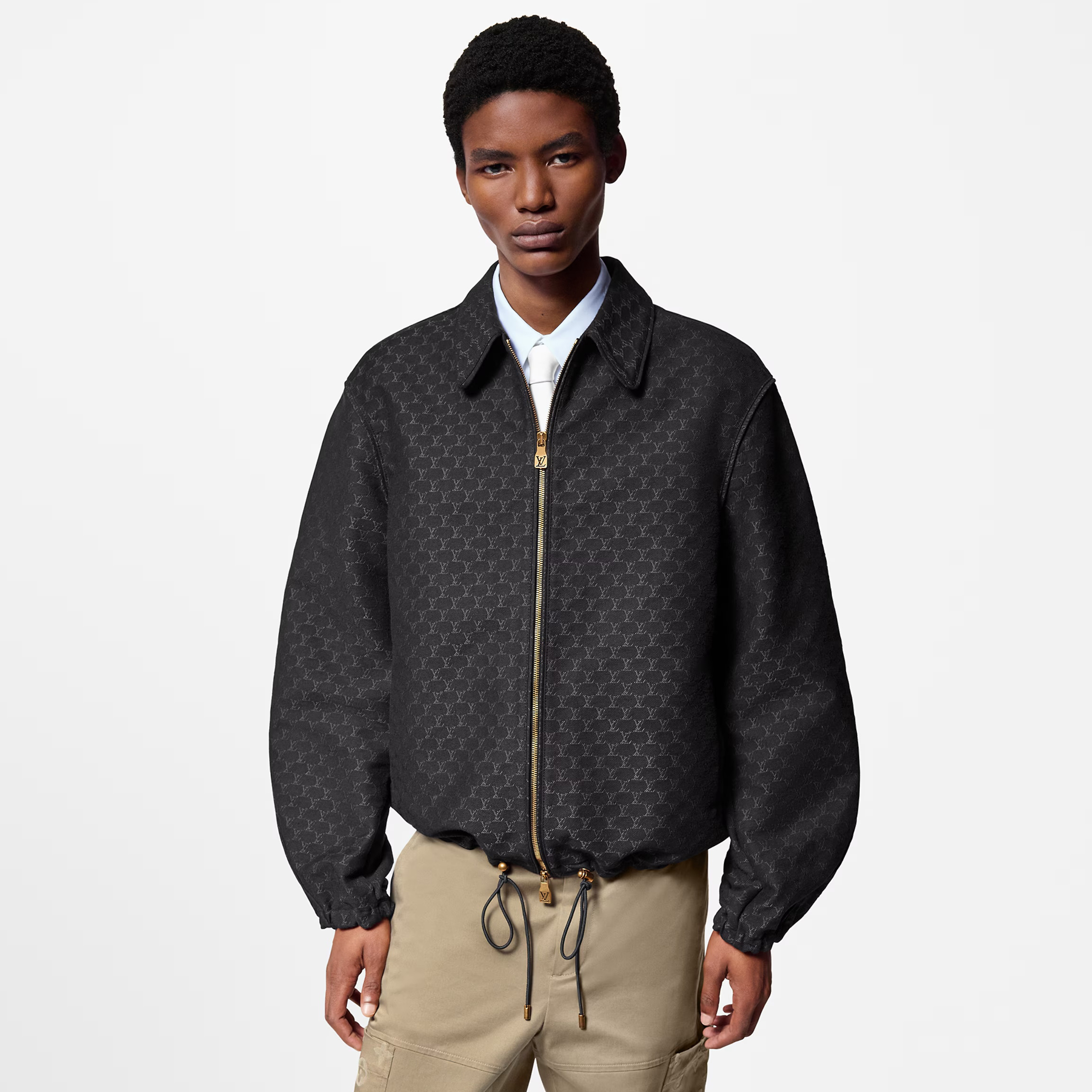 NIGO Louis Vuitton Men's Spring and Autumn Black Logo Jacquard Embroidery Lapel Zipper Long Sleeve Jacket #nigo72689