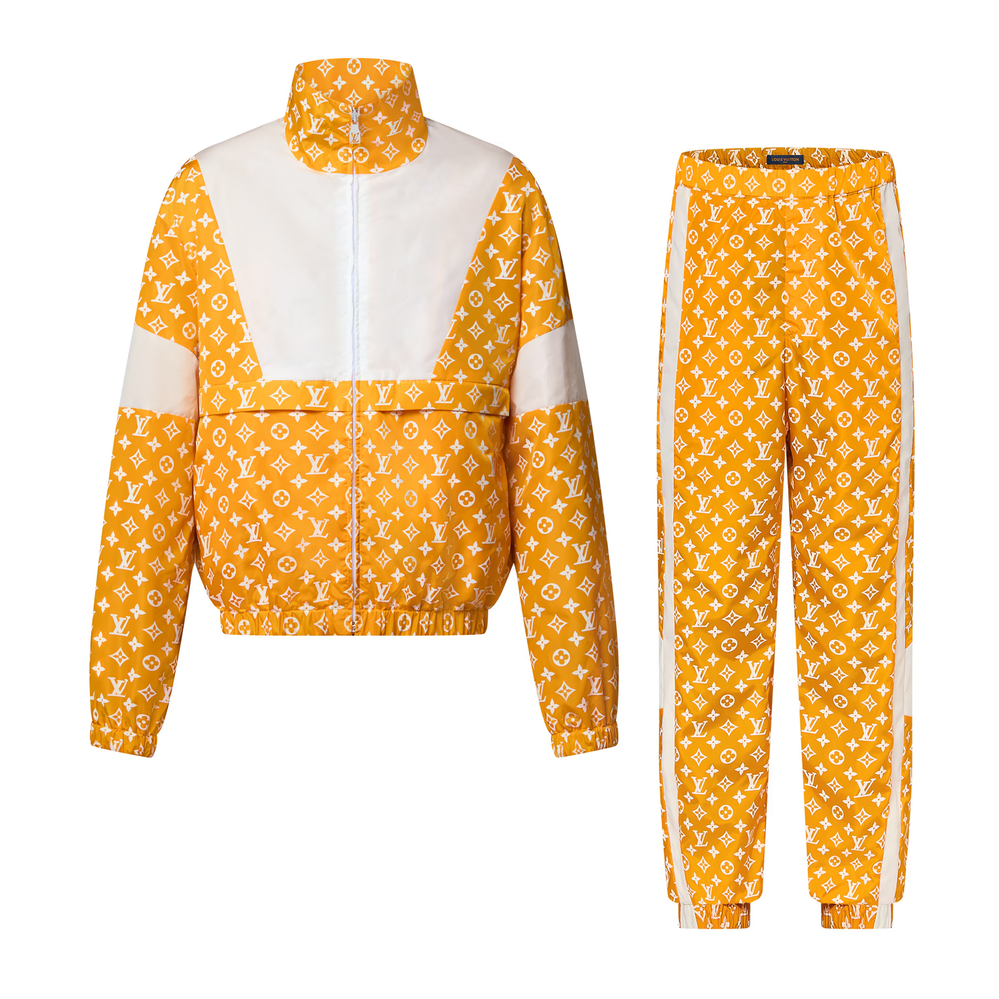 NIGO Louis Vuitton Men's Spring and Autumn Colorblocking Logo Pattern Full Print Casual Long Sleeve Zipper Jacket Elastic Mid Waist Drawstring Sweatpants Pants Set Suit #nigo72688
