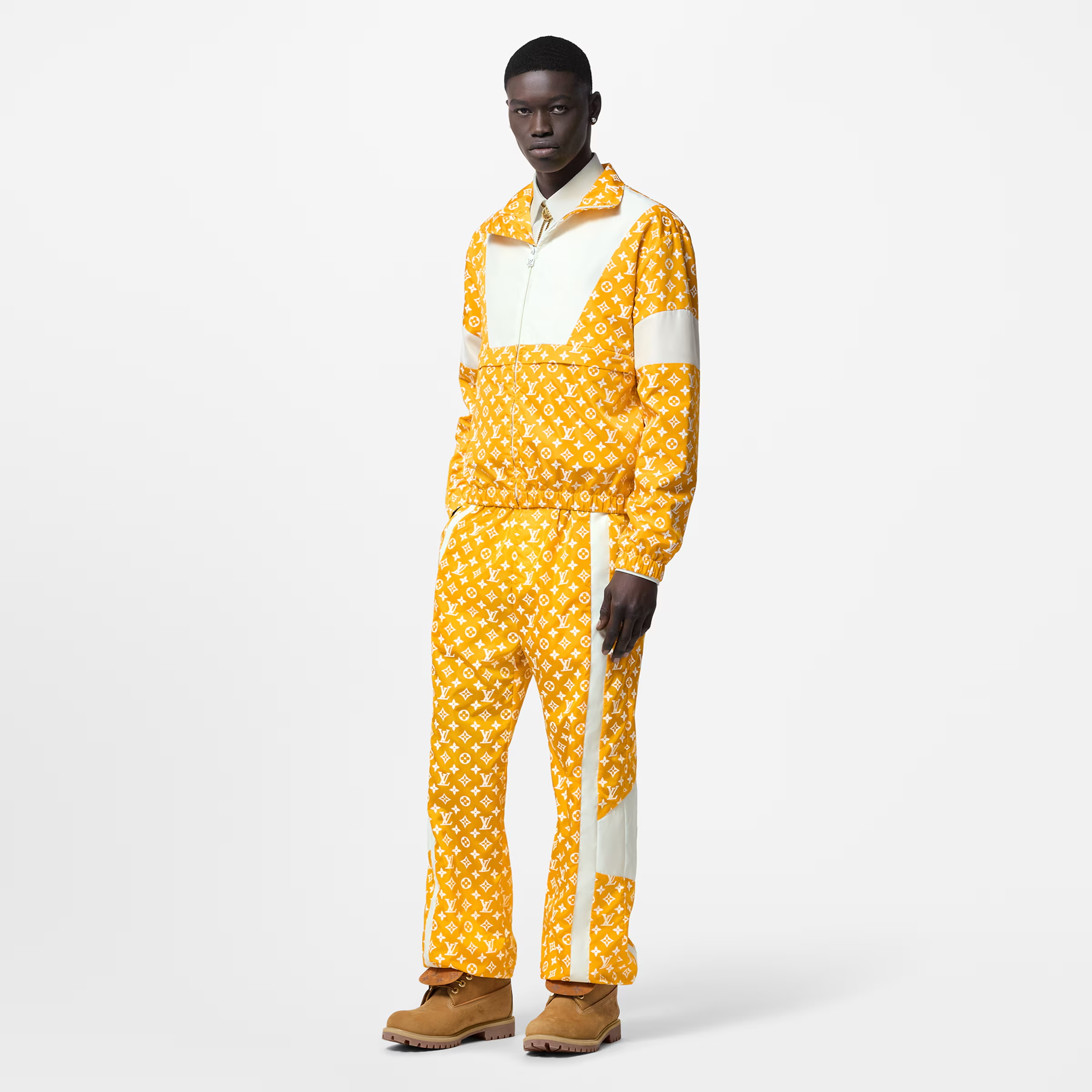 NIGO Louis Vuitton Men's Spring and Autumn Colorblocking Logo Pattern Full Print Casual Long Sleeve Zipper Jacket Elastic Mid Waist Drawstring Sweatpants Pants Set Suit #nigo72688