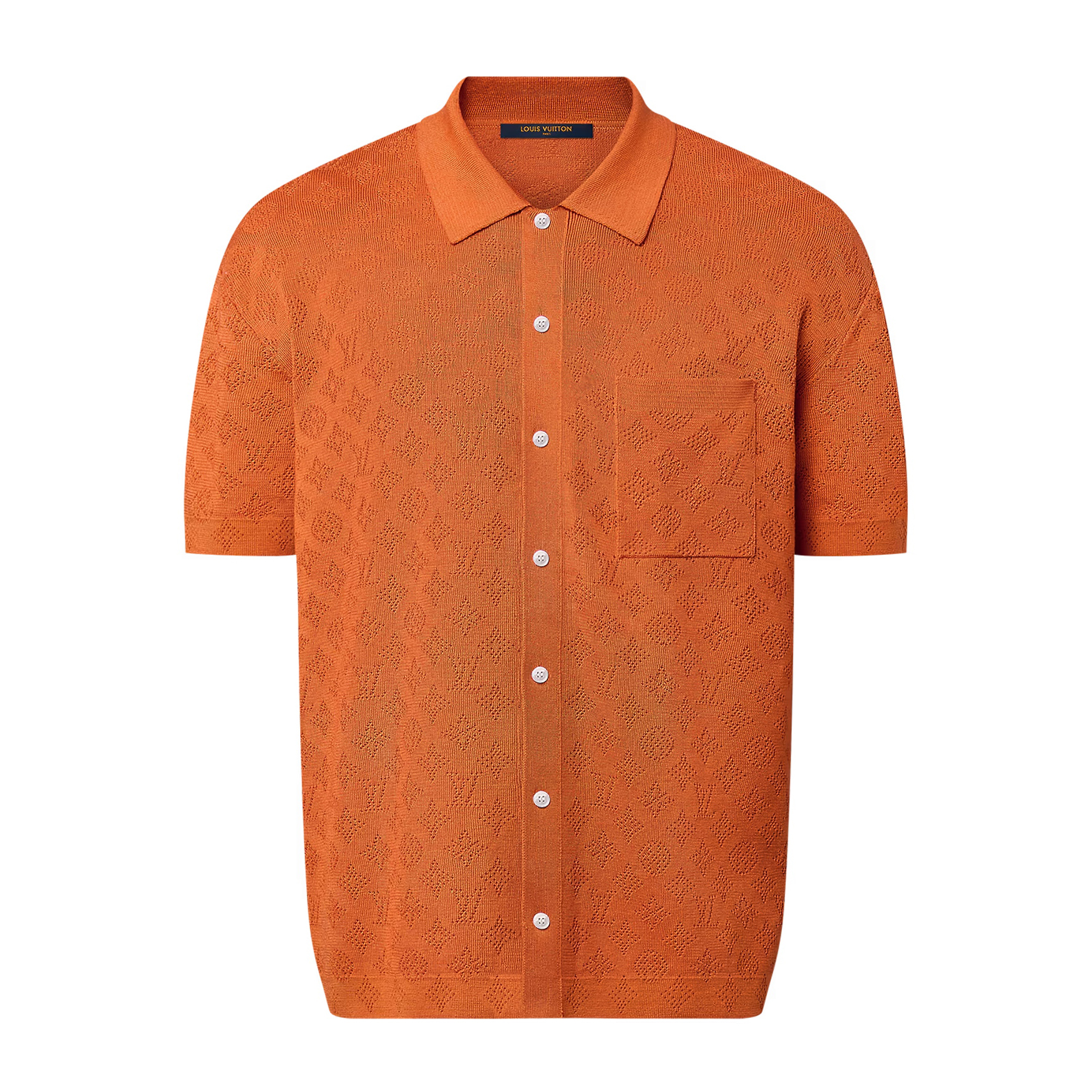 NIGO Louis Vuitton Men's Summer Orange Skeleton Letter Printed Single Breasted Short Sleeve Shirt #nigo72714