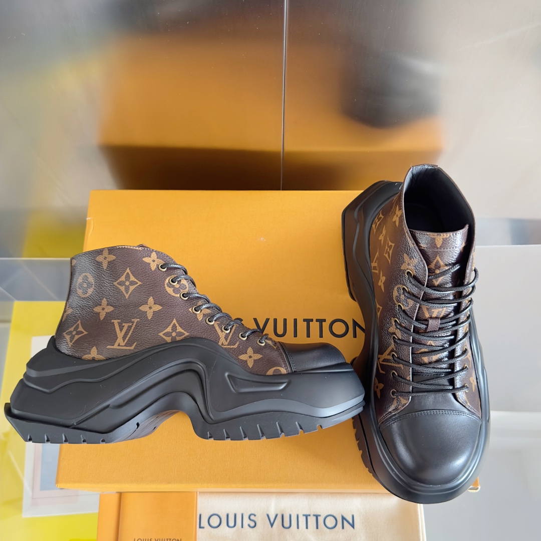 NIGO Louis Vuitton Archlight 2.0 Platform Women's Solid Color Leather Velcro Loafers Shoes #nigo72727