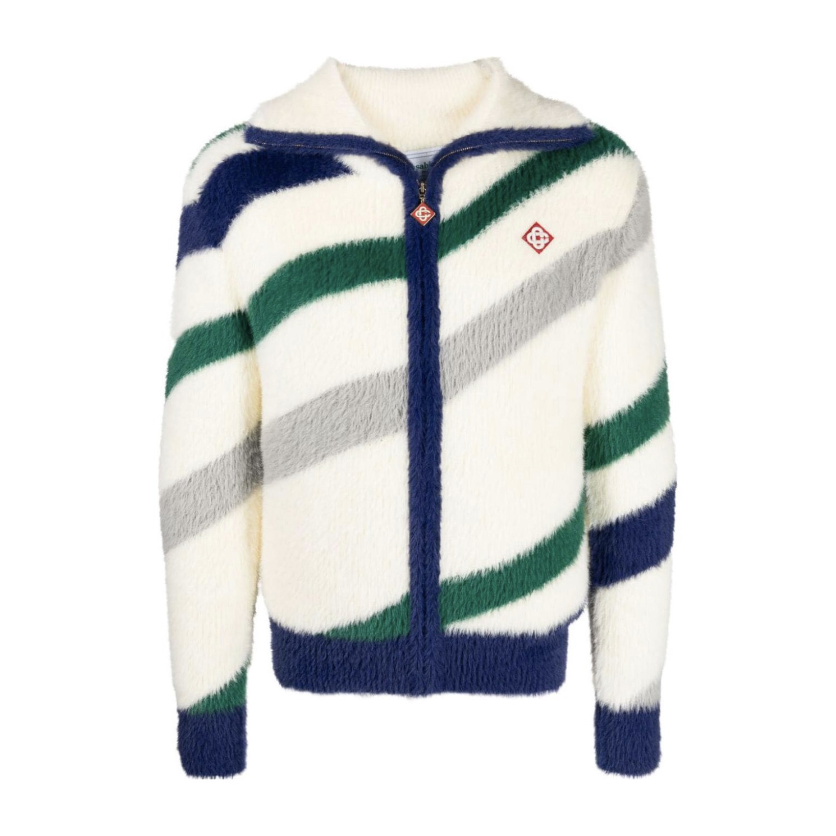 NIGO Casablanca Men's Fall and Winter Brushed Texture Slanted Stripe Pattern Long Sleeve Sweatshirt Zipper Jacket #nigo72716