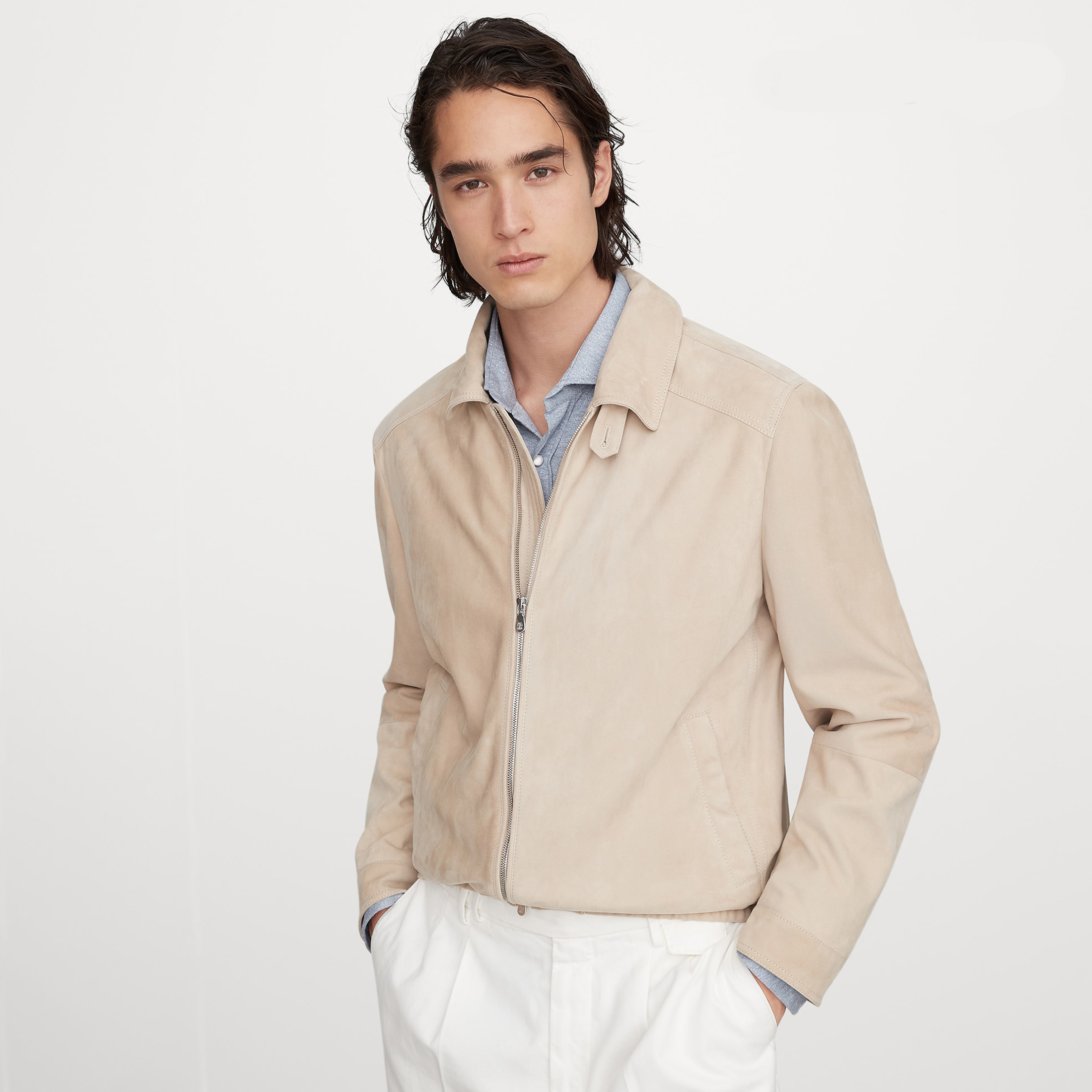 NIGO Brunello Cucinelli Men's Fall And Winter Suede Aviator Jacket Zipper Lapel Fashion Casual Gentleman Jacket Ngvp #nigo9115