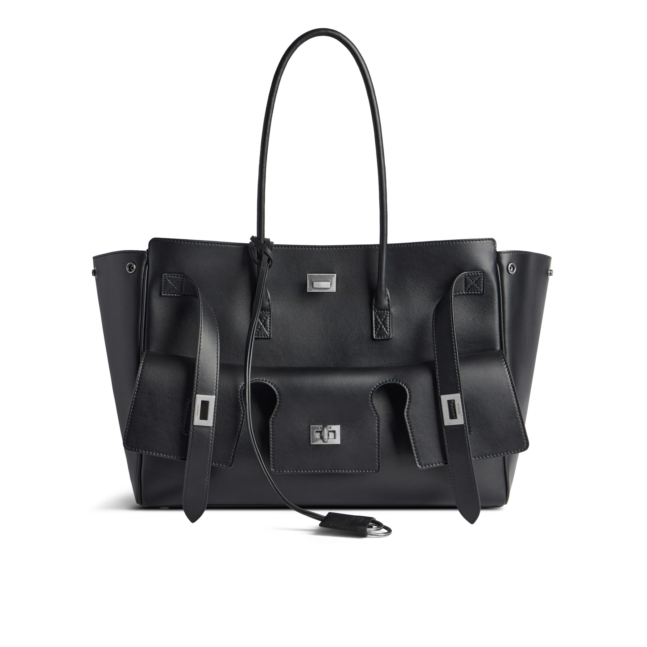 NIGO Balenciaga Bel Air Medium Handbag Fashion Trend Temperament Cowhide Black Metal Buckle Bags 8054812ABAW9723 Ngvp #nigo8919