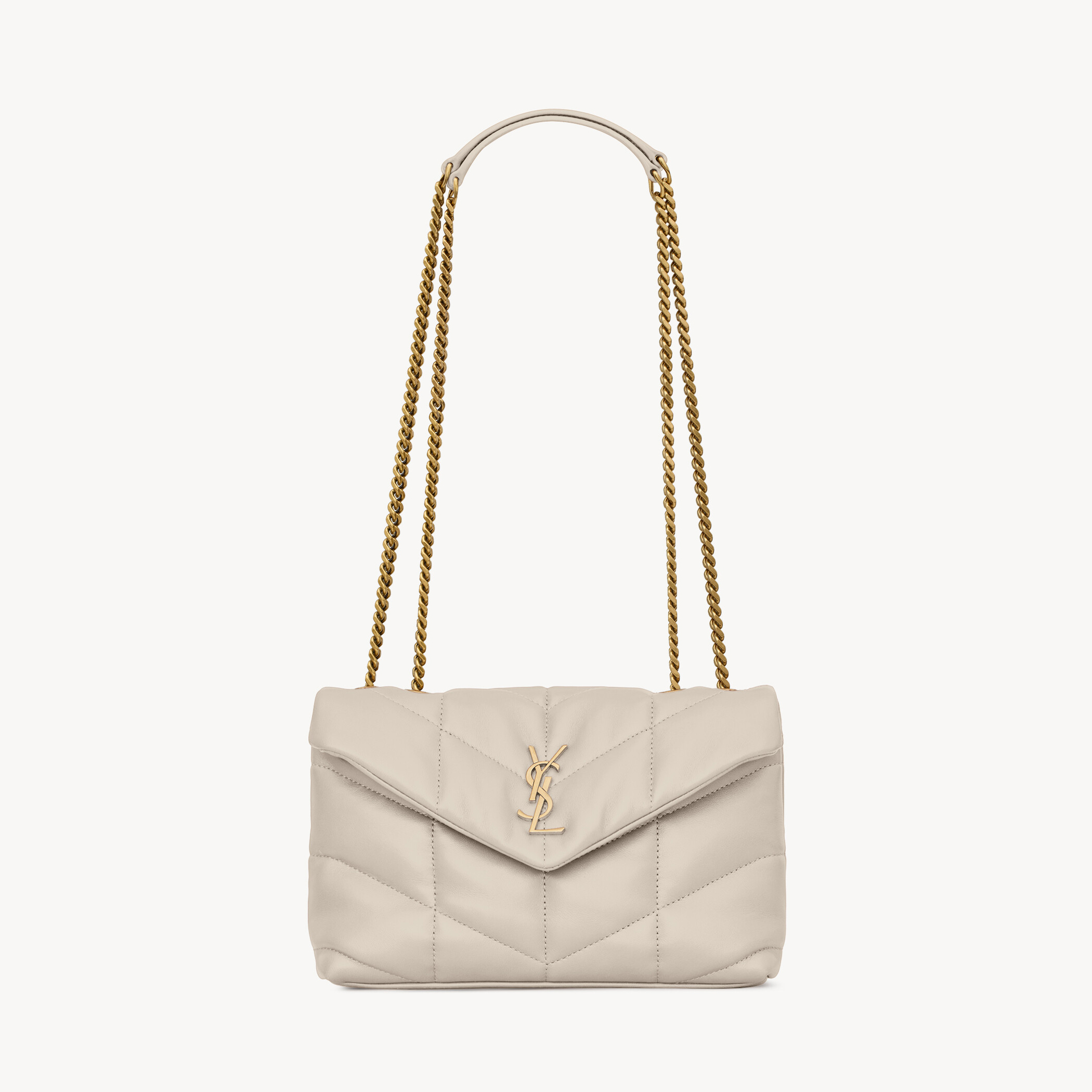 NIGO SAINT LAURENT LOULOU PUFFER Women's Solid Color Letter Metal Logo Chain Shoulder Strap Lambskin Handheld Crossbody Shoulder Bag Bags #nigo72735