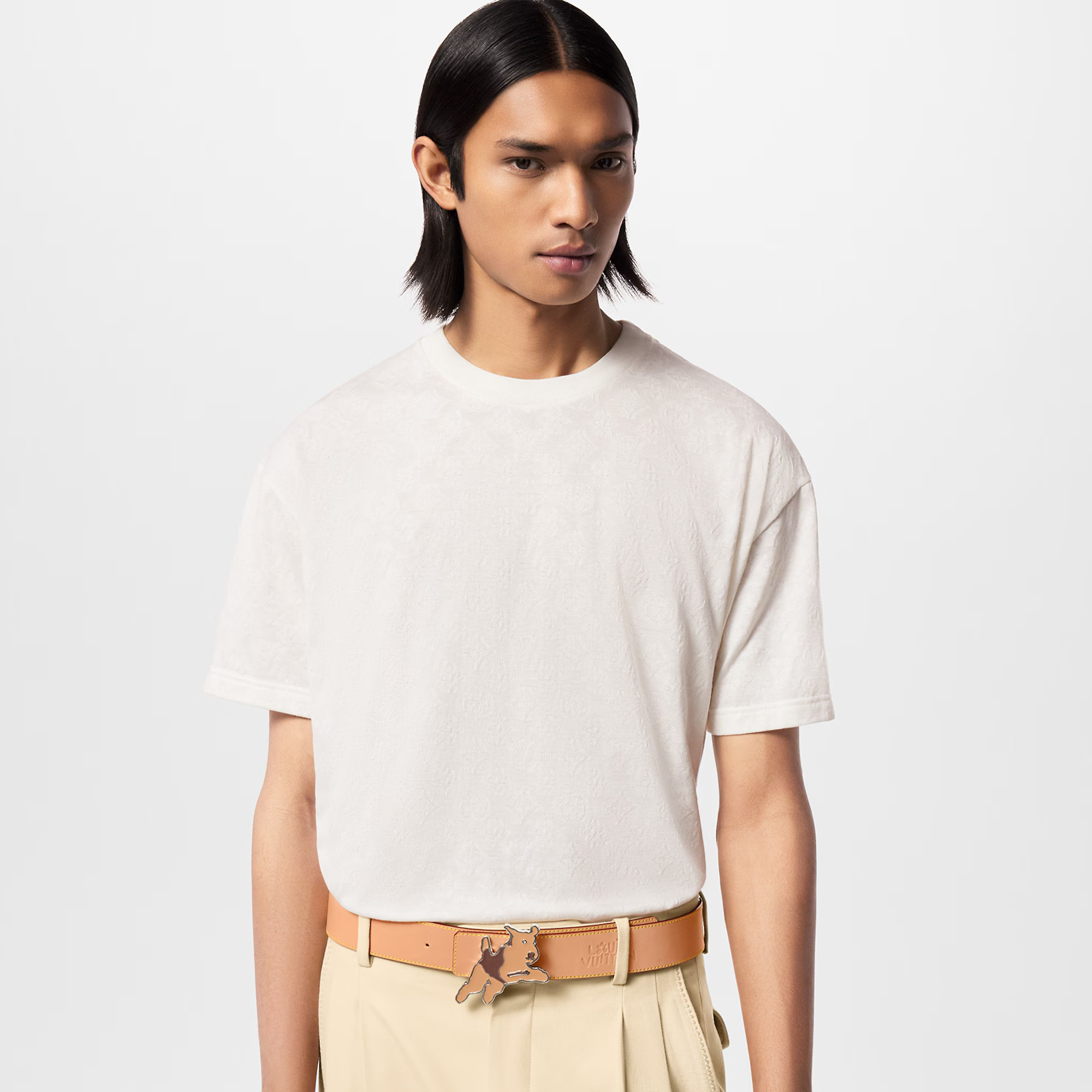 NIGO Louis Vuitton Men's Summer Solid Color Letter Printed Straight Cotton Short Sleeve T-Shirt #nigo72729