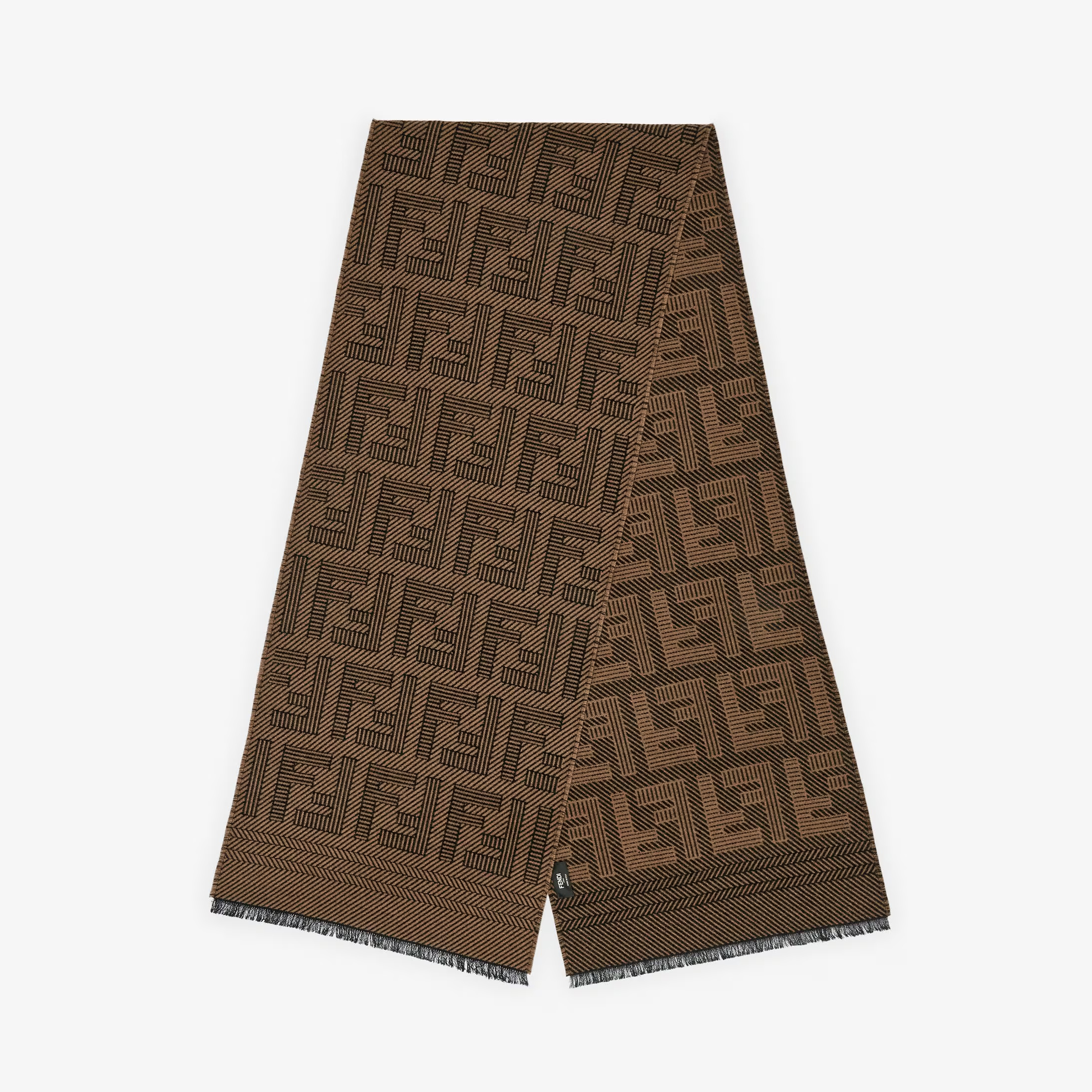 NIGO Fendi Men's Brown Monogrammed Wool Scarf #nigo72746
