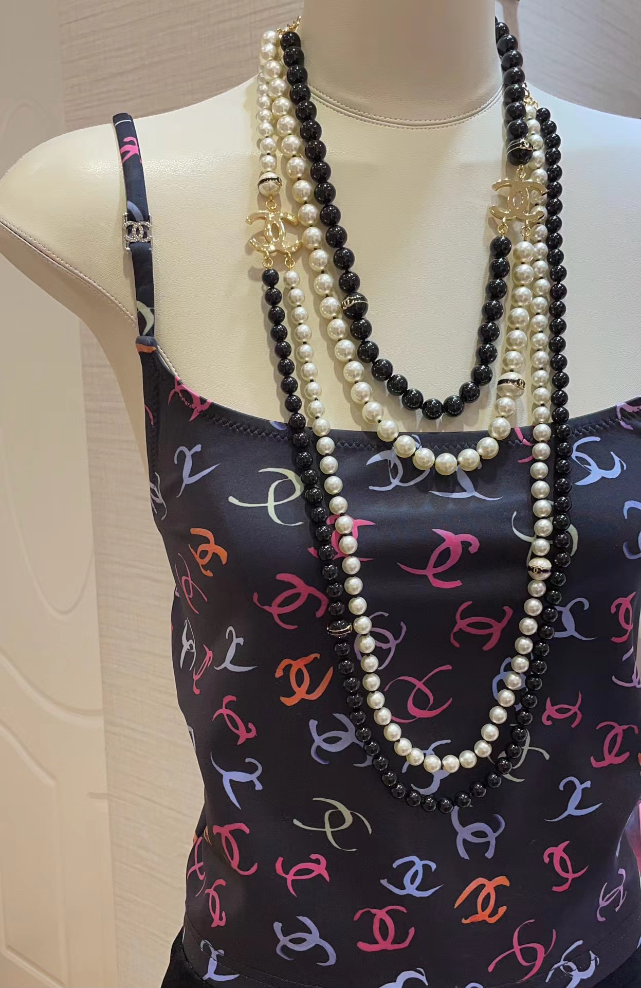 NIGO Chanel Women's Two-tone Pearl Shaped Metal Necklace Jewelry #nigo72747