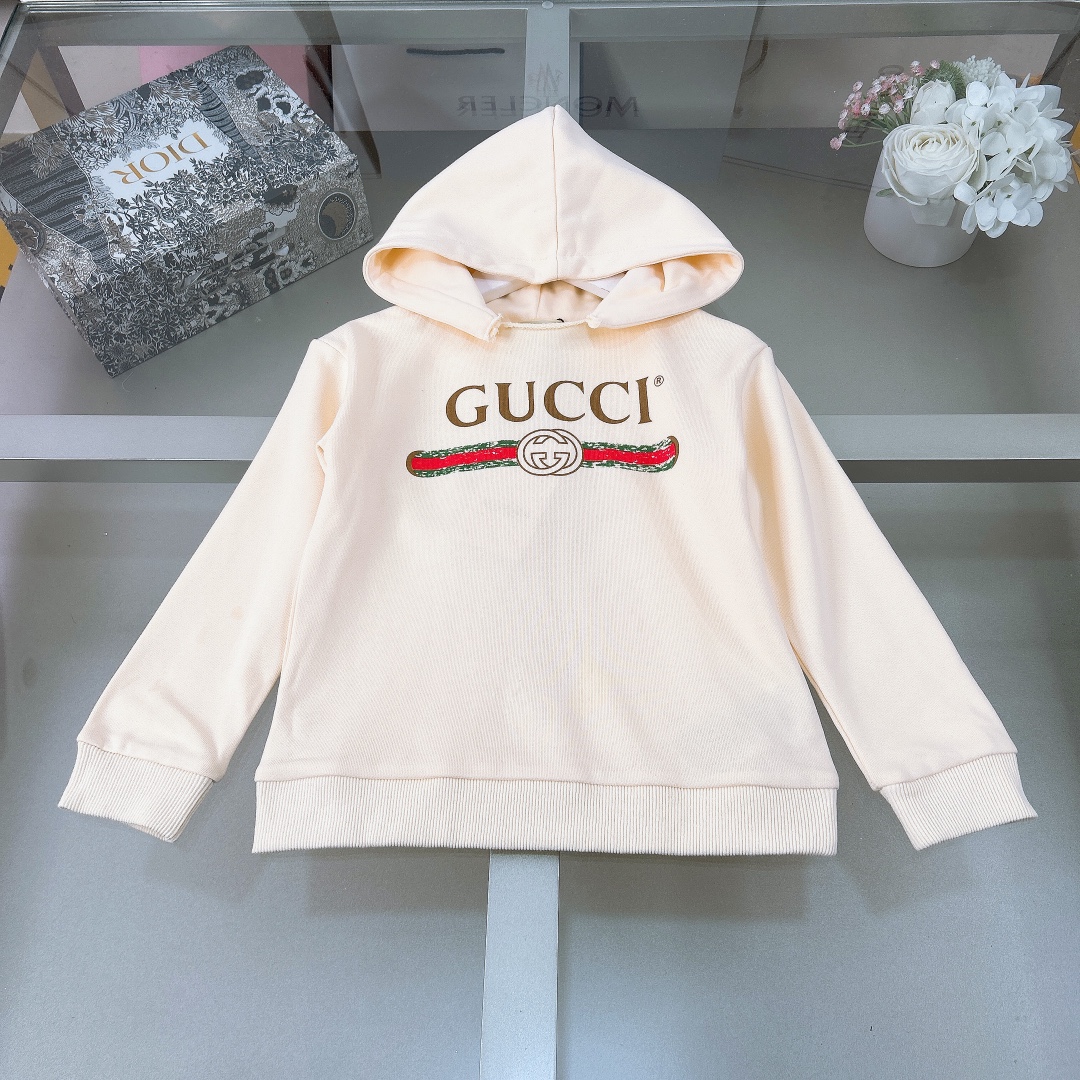NIGO Gucci Kid's Spring And Autumn Cotton GUCCI Print Long Sleeve Hooded Sweatshirt Pullover Fitted Sweatshirt #nigo31328