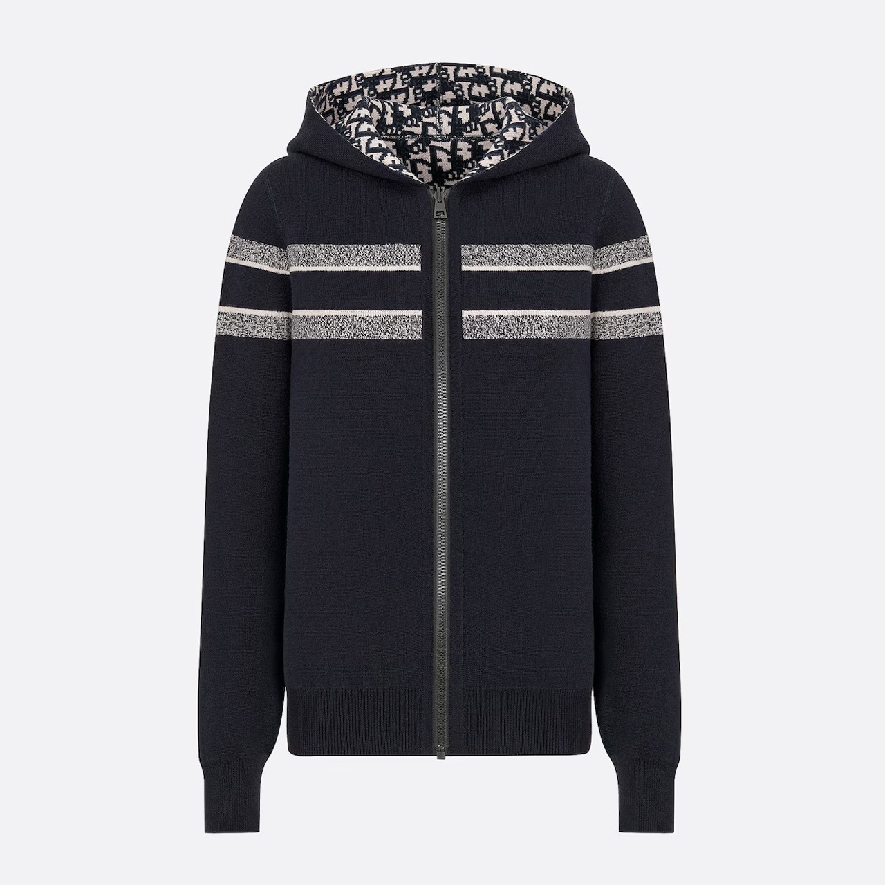 NIGO Dior Women's Autumn and Winter Letter Logo Reversible Long Sleeve Zipper Hooded Knit Jacket #nigo72751