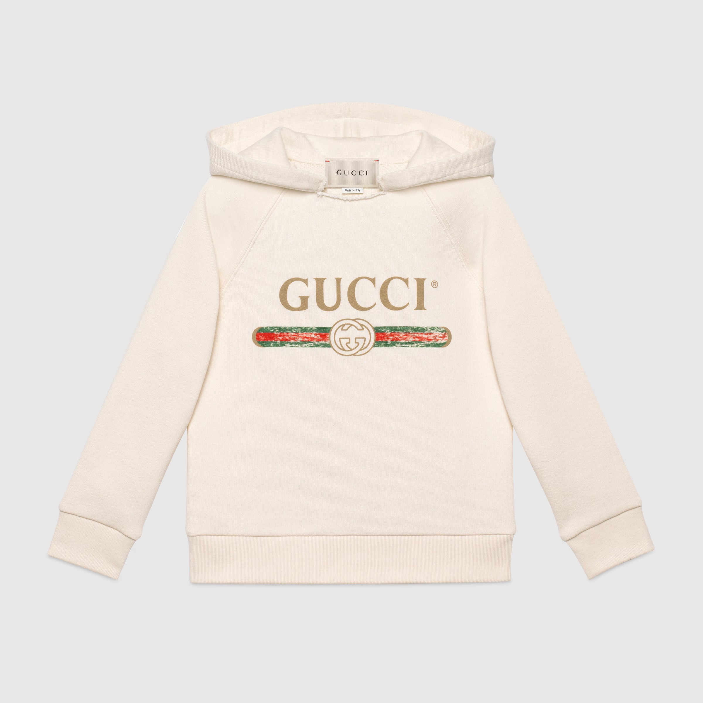 NIGO Gucci Kid's Spring And Autumn Cotton GUCCI Print Long Sleeve Hooded Sweatshirt Pullover Fitted Sweatshirt #nigo31328