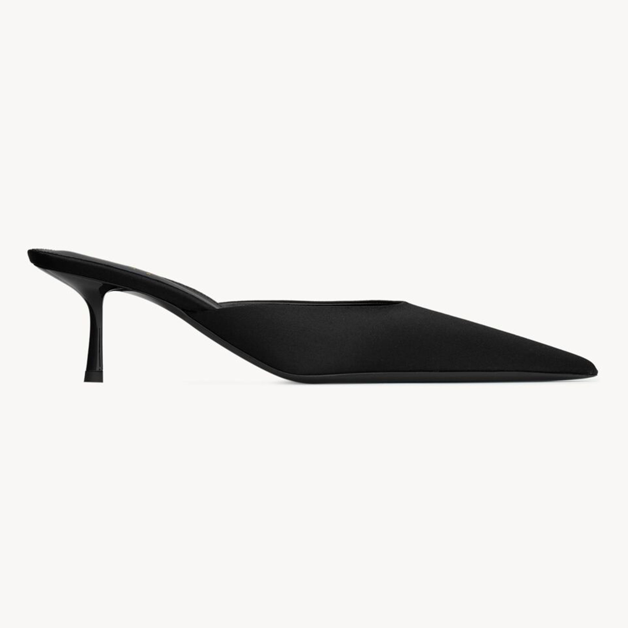 NIGO SAINT LAURENT Women's Barbara Crepe Satin Mule Shoes Silk Cowhide High Heel Slippers Heel 6.5cm Elegant Temperament Banquet High Heels Shoes #nigo71413