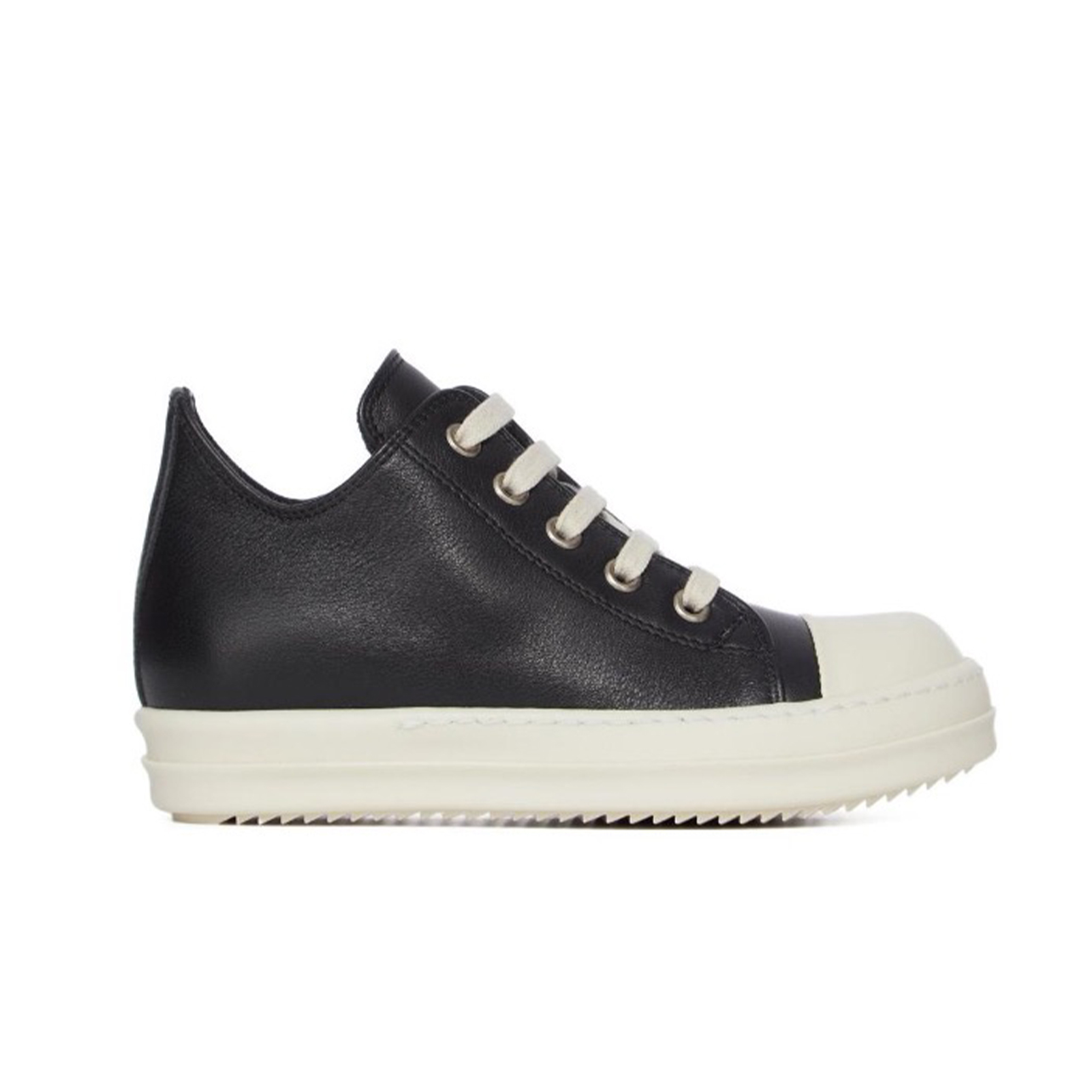 NIGO Rick Owens Kid's Four Seasons Retro Cowhide Low Top Round Toe Lace Up Black Casual Shoes #nigo31333