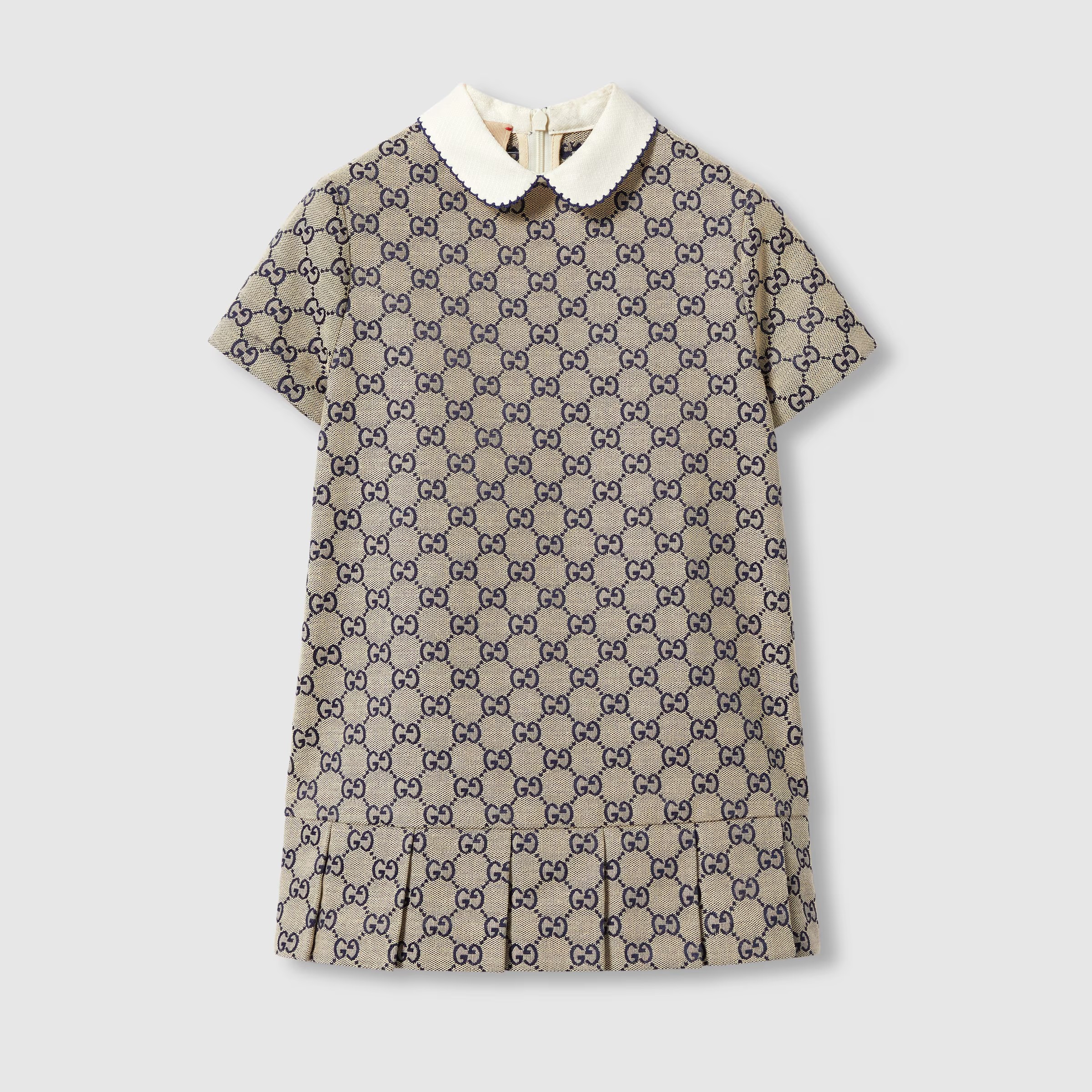 NIGO Gucci Kid's Summer GG Letters Full Print Canvas Mid-Length Loose Short-Sleeved Dresses #nigo31331
