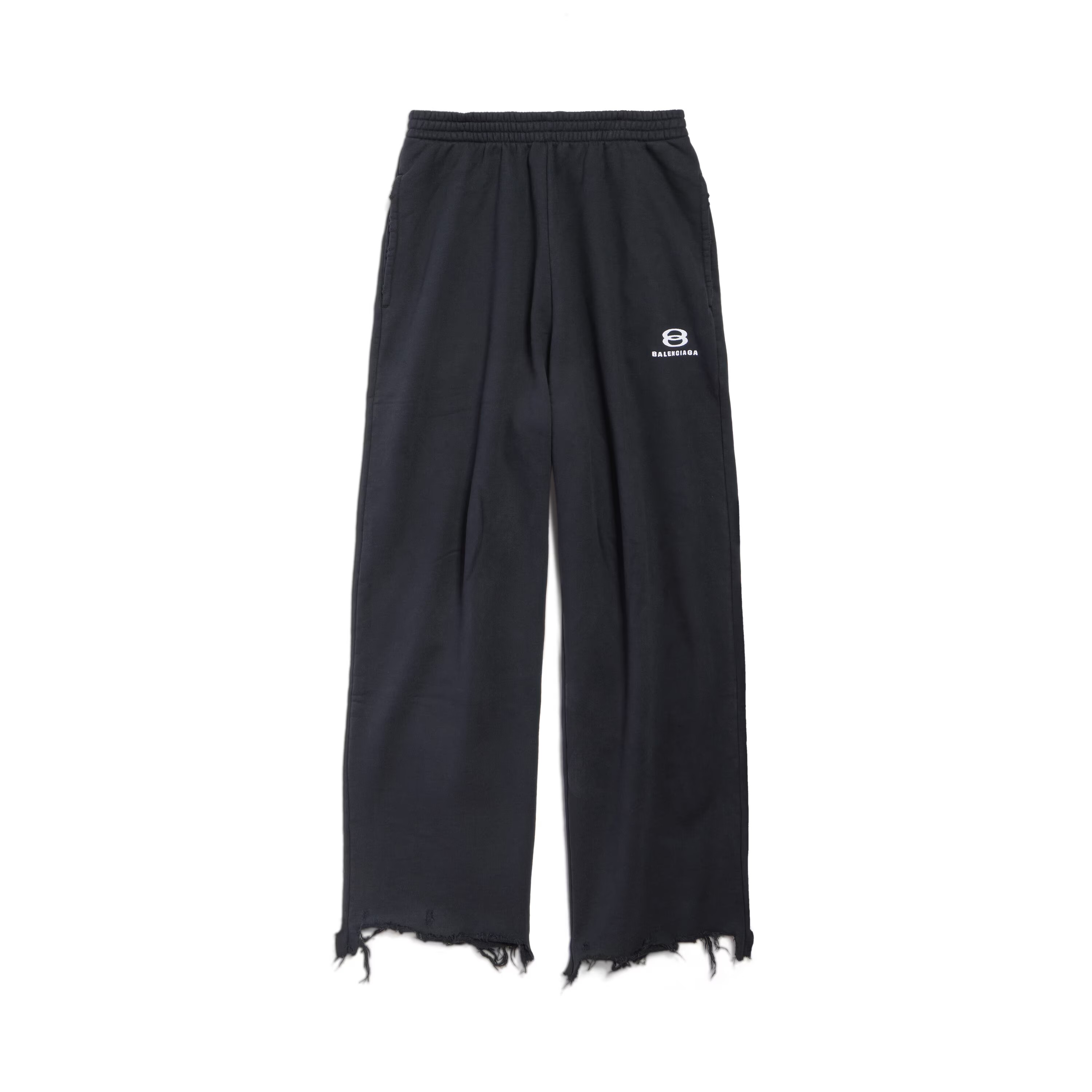 NIGO Balenciaga Men's Women's Four Seasons Solid Color Cotton UNITY Sports Iconic Cropped Sweatpants Loose Straight Raw Edge Casual Pant #nigo71415