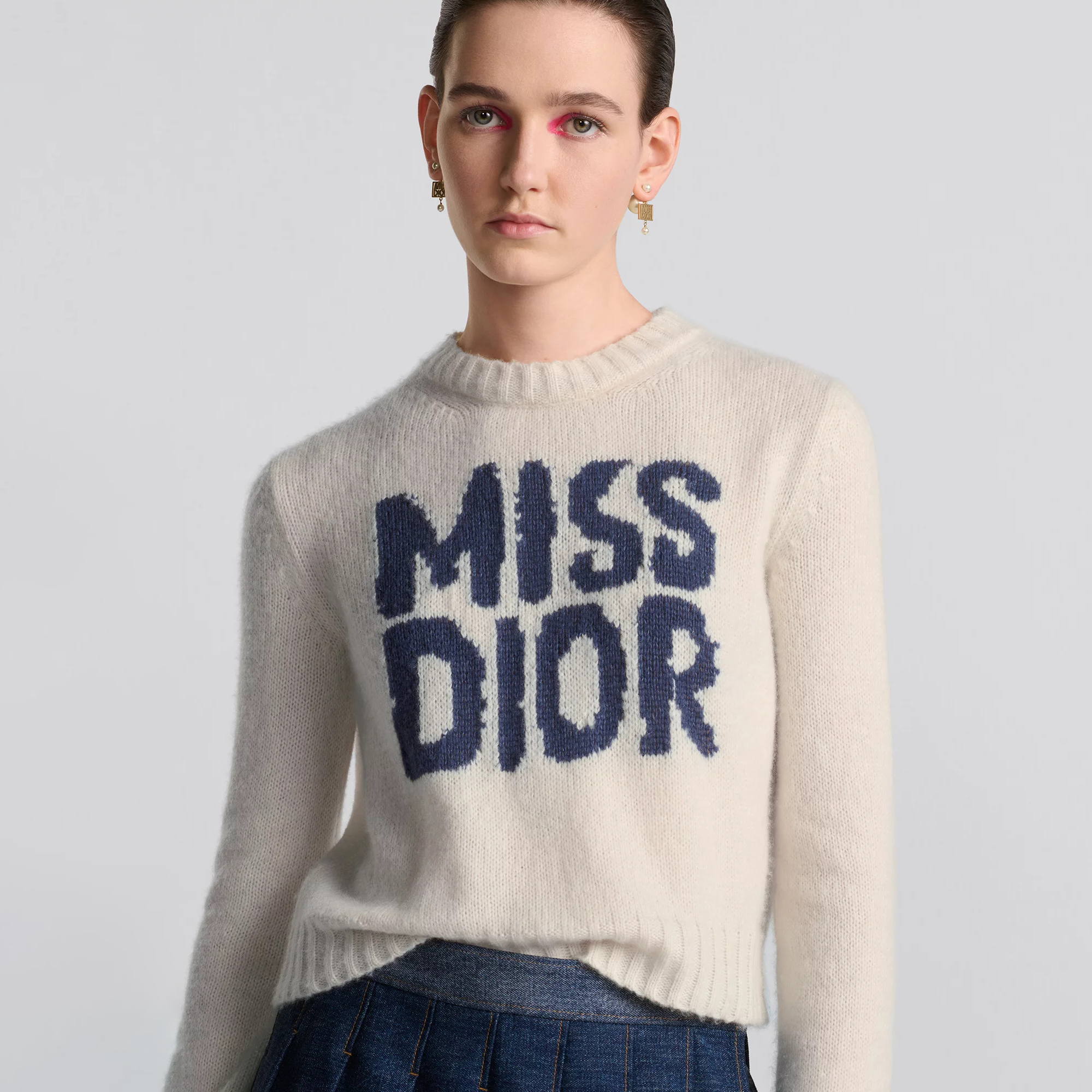 NIGO Dior Women's Autumn and Winter Logo Letter Applique Round Neck Long Sleeve Cashmere Sweater #nigo72788