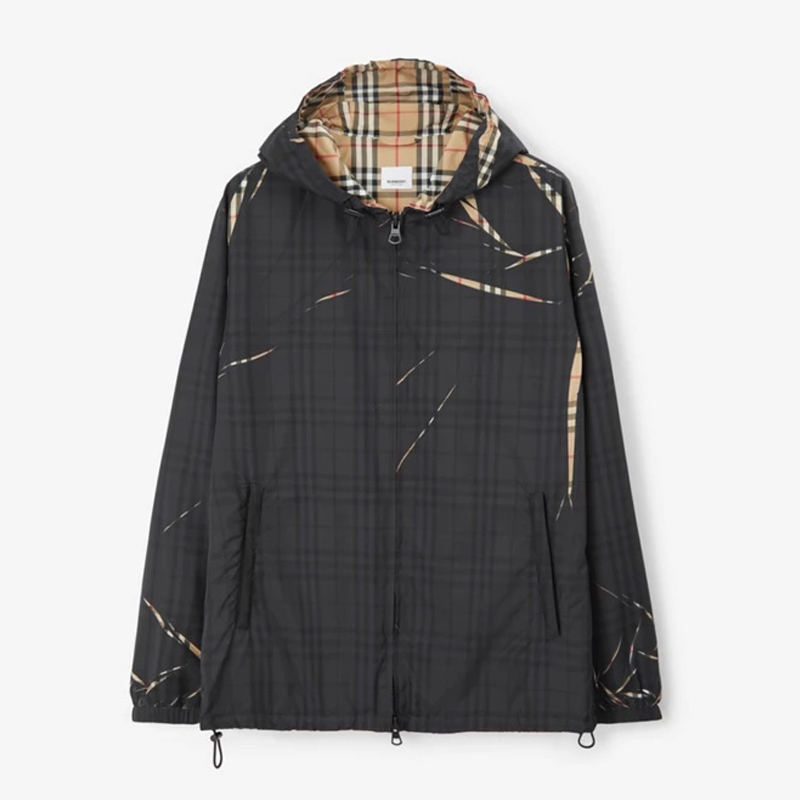 NIGO Burberry Men's Spring Autumn Slice Checkered Printed Pattern Hooded Zipper Long Sleeve Jacket #nigo72776