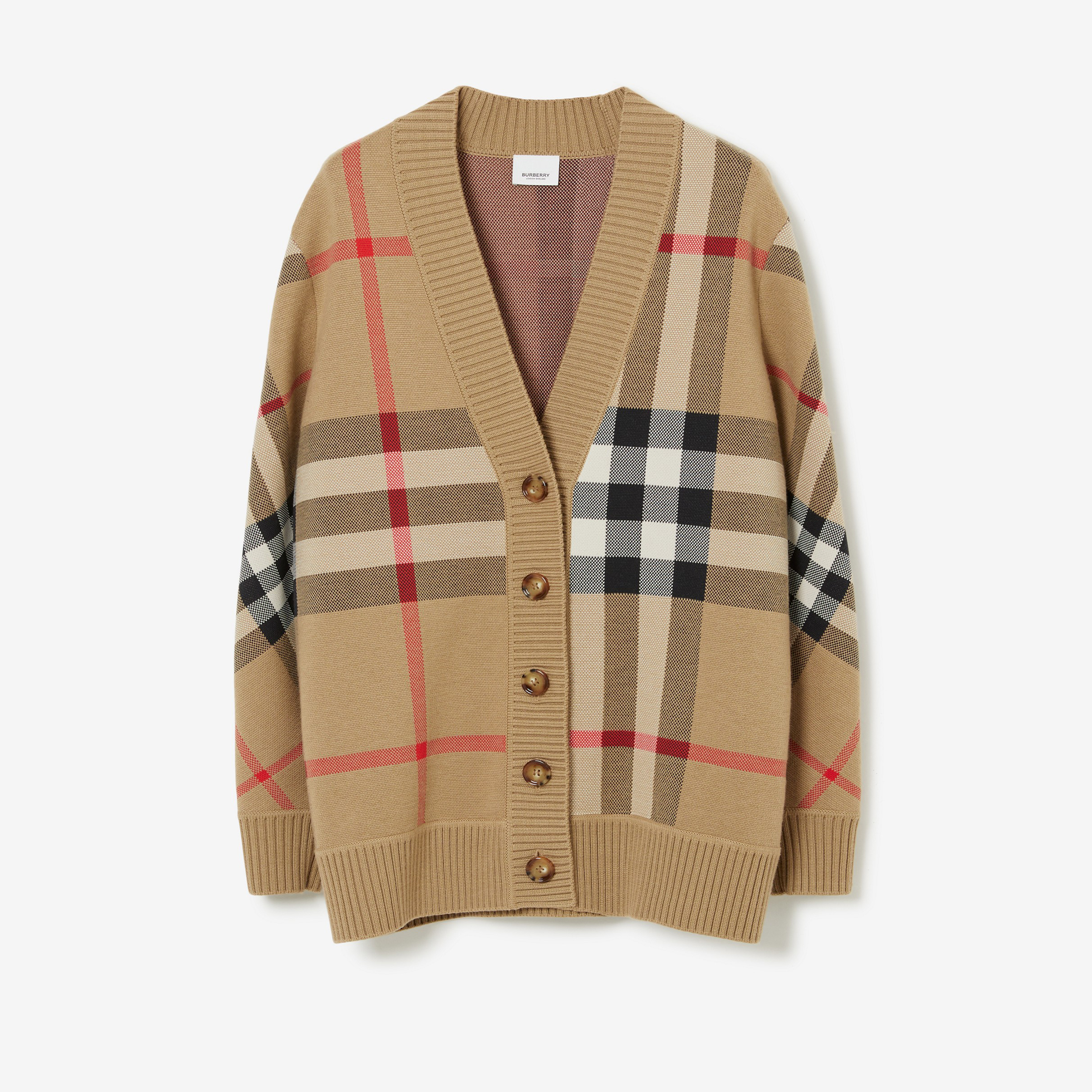 NIGO Burberry Women's Plaid Blended V-neck Jacquard Knitted Cardigan Button Fashion Casual Sweater #nigo71422