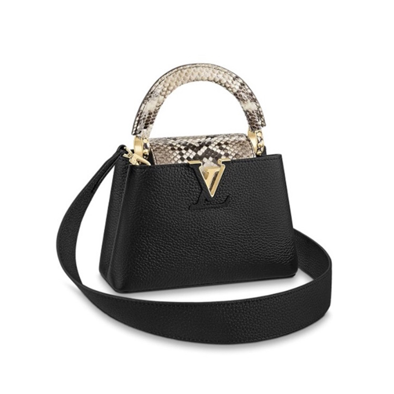 NIGO Louis Vuitton Capucines Women's Removable Shoulder Strap Leather Puzzle Python Skin Single Shoulder Crossbody Mini Handbag Bag Bags #nigo72781