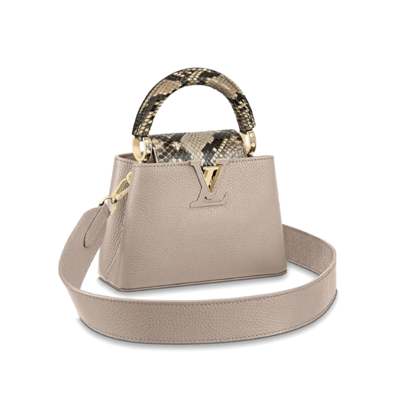 NIGO Louis Vuitton Capucines Women's Removable Shoulder Strap Leather Puzzle Python Skin Single Shoulder Crossbody Mini Handbag Bag Bags #nigo72781