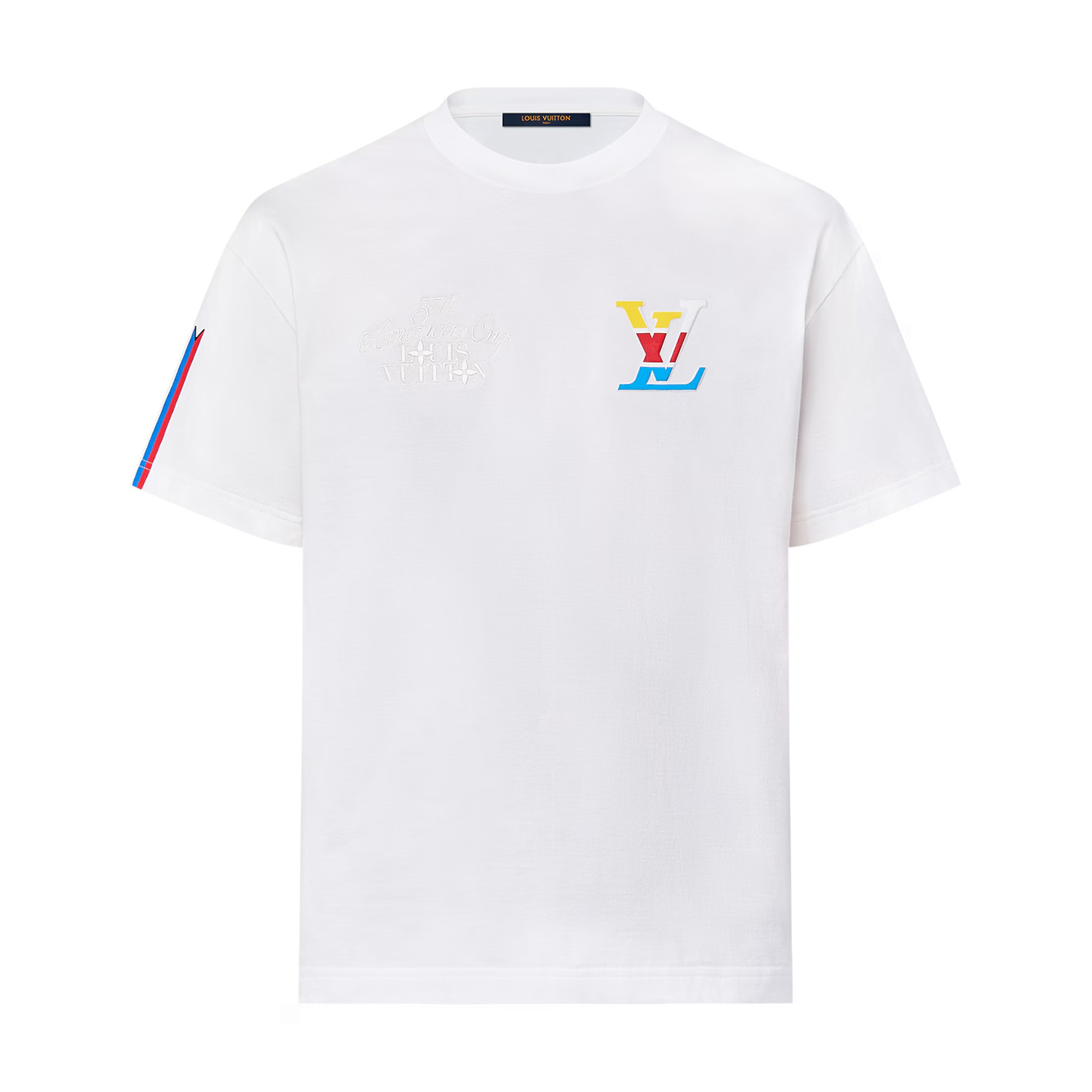 NIGO Louis Vuitton Men's Summer White Logo Embroidered Crew Neck Cotton Short Sleeve T-Shirt #nigo72787