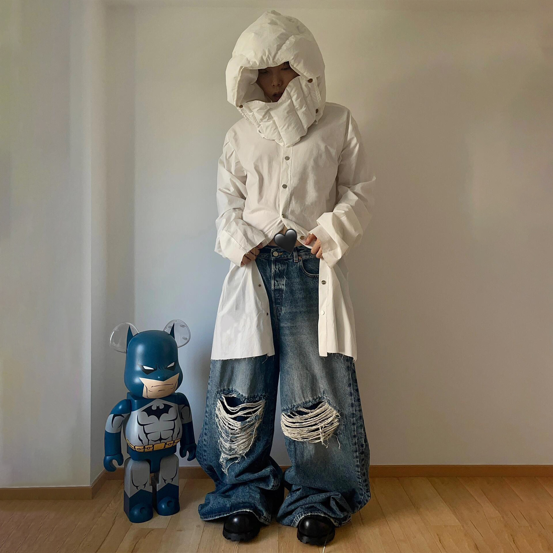 NIGO Vetements Men's Four Seasons Hole Blue Vintage Old Jeans Loose Straight Casual Wide Leg Pants Ngvp #nigo9123