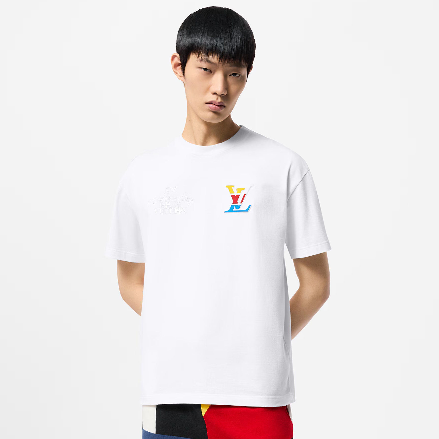 NIGO Louis Vuitton Men's Summer White Logo Embroidered Crew Neck Cotton Short Sleeve T-Shirt #nigo72787