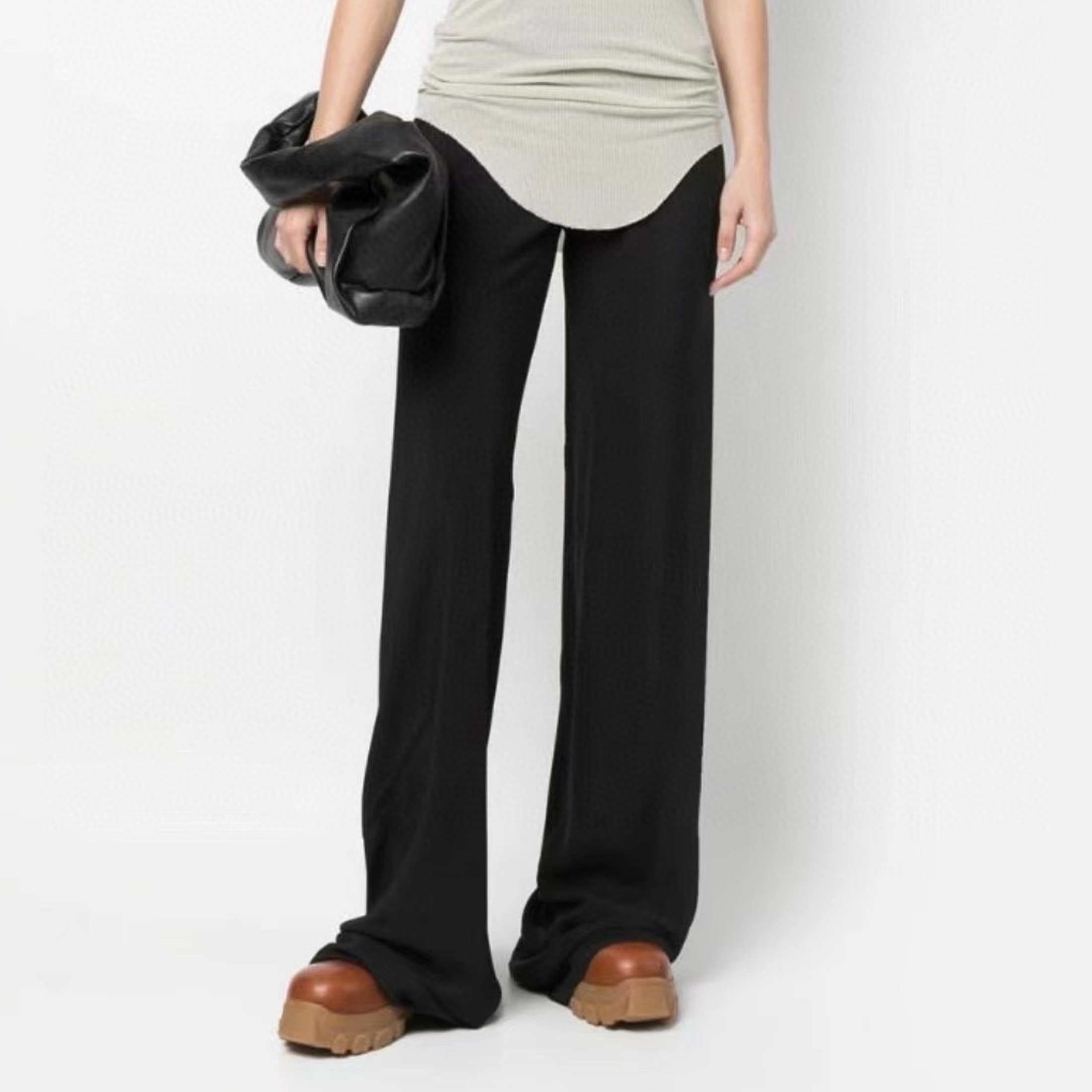 NIGO Rick Owens Women's Spring And Summer Fashion Casual High Waist Pants Straight Wide Leg Casual Pants #nigo71426