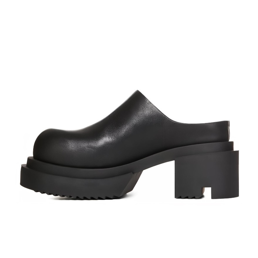NIGO Rick Owens Men Women Spring Summer Autumn Black Cowhide Round Head Baotou Slippers Casual Shoes #nigo71432