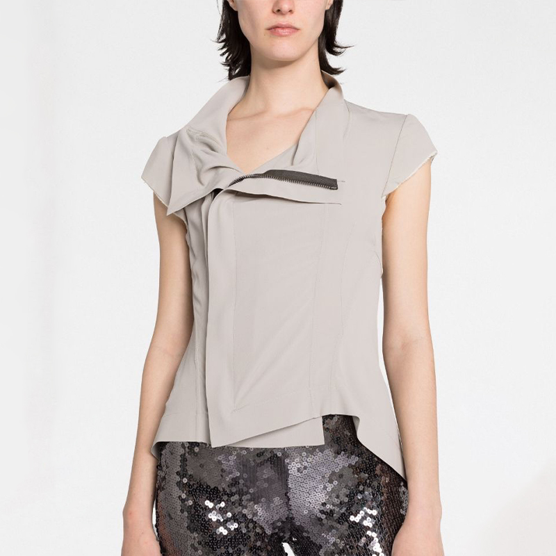 NIGO Rick Owens Women's Summer Solid Color Standing Neck Fashion Irregular Sleeveless T-Shirt #nigo71431