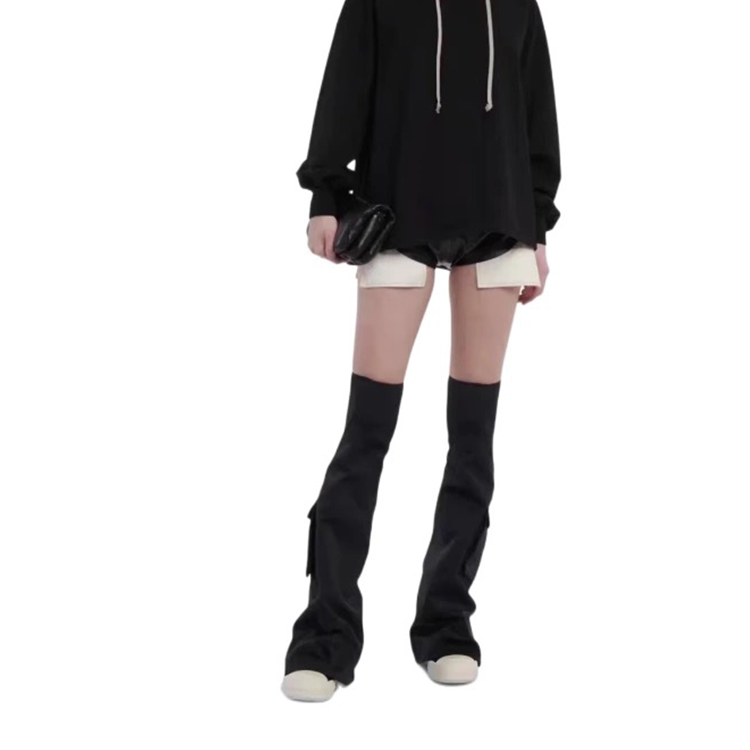 NIGO Rick Owens Women's Solid Color Knee Pocket Boots Casual Patchwork Long Boots Shoes Ngvp #nigo6176